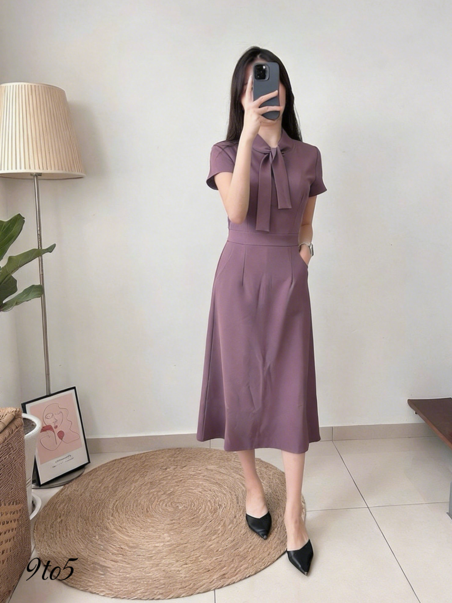 D2346 Short Sleeves Working Dress (3 colors)