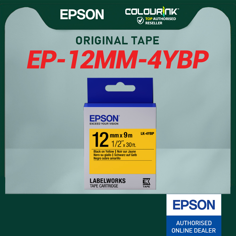 Epson Original LK Label Tape Sticker 9 Meter Long 2WBN 3WBN 3YBP 4WBN 4KBM 4TBN 4SBM 4LBP LW-K200 LW-K400 LW-600P LW-700