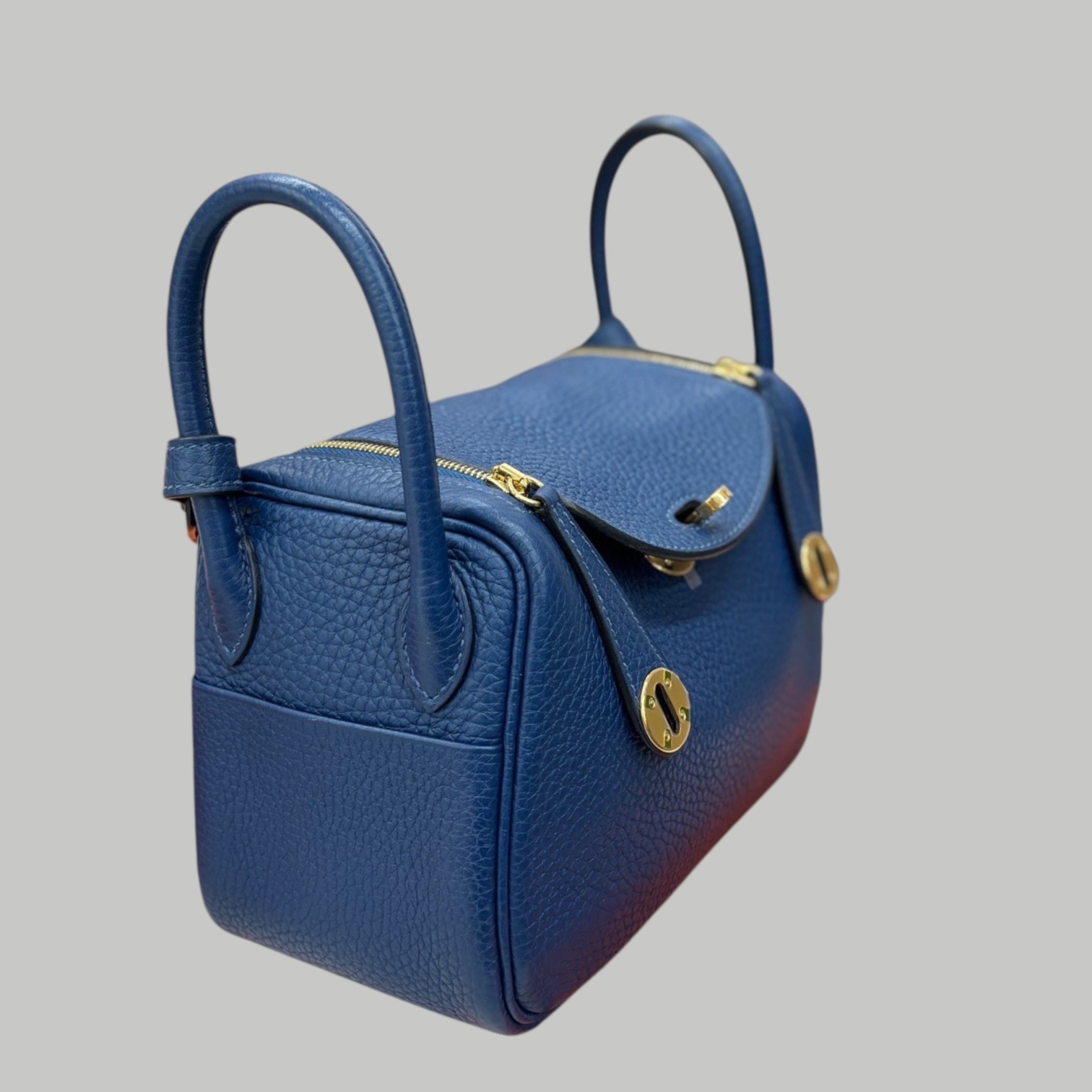 Hermes Lindy Mini 藍色金扣