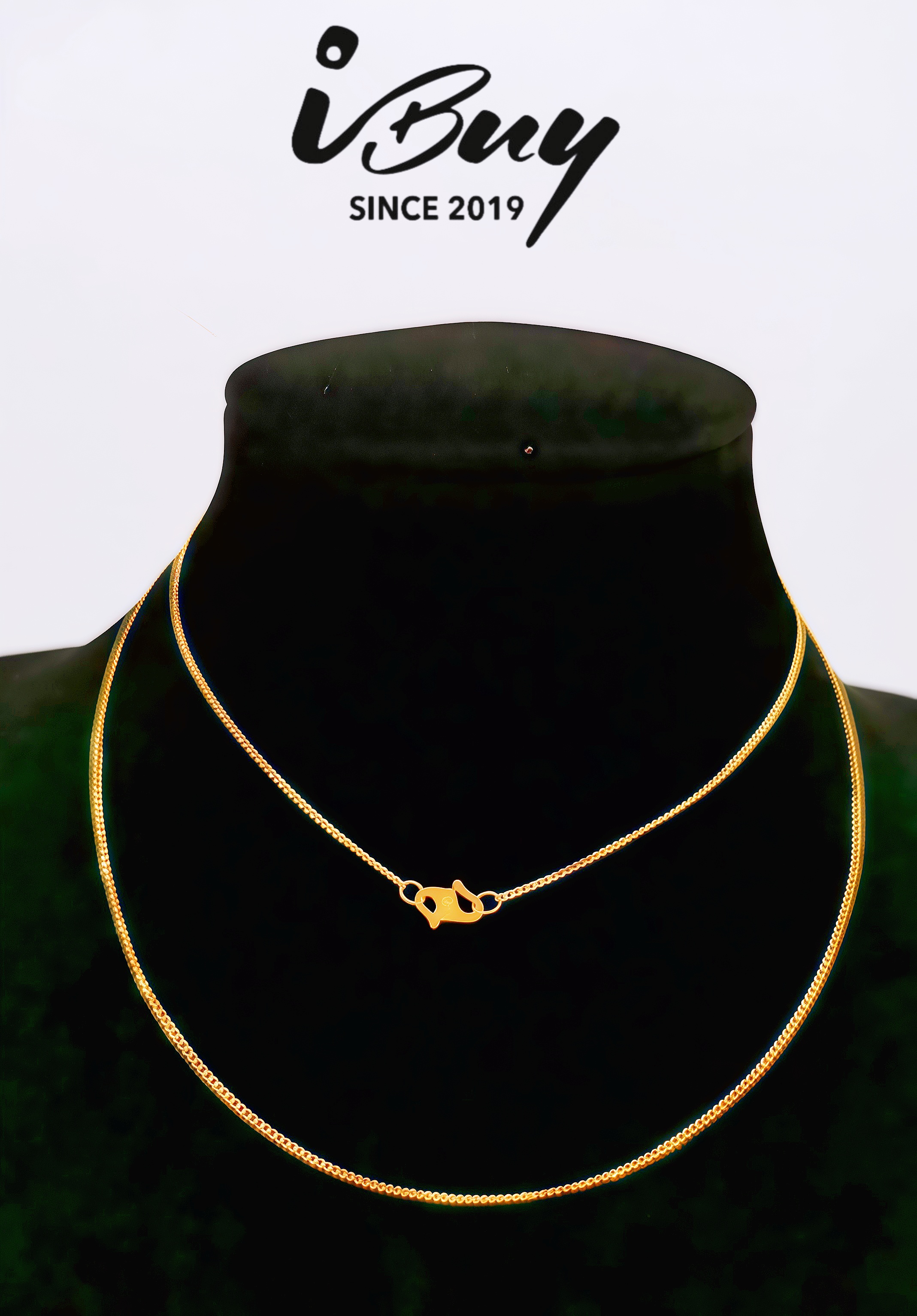 916 GOLD SOLID MACHINE NECKLACE (035) 916 金 实心侧身项链(035)