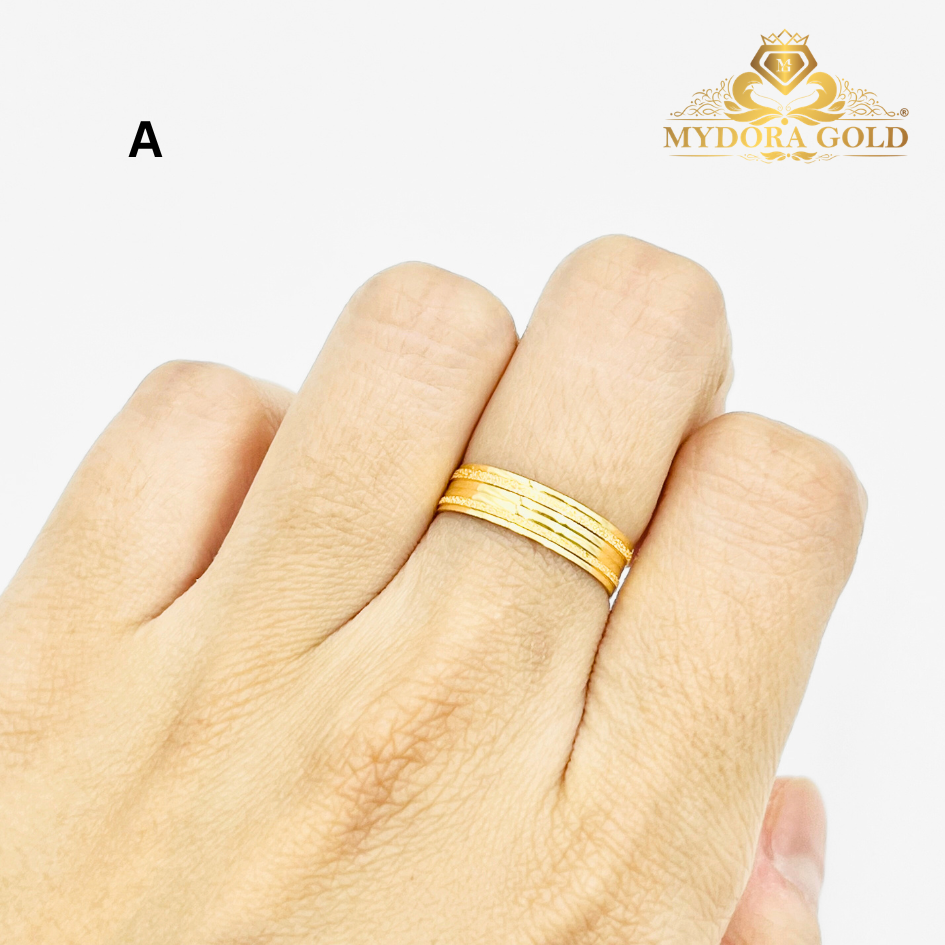 MYDORA Cincin Belah Rotan Double Pasir Liner l EMAS916/22K