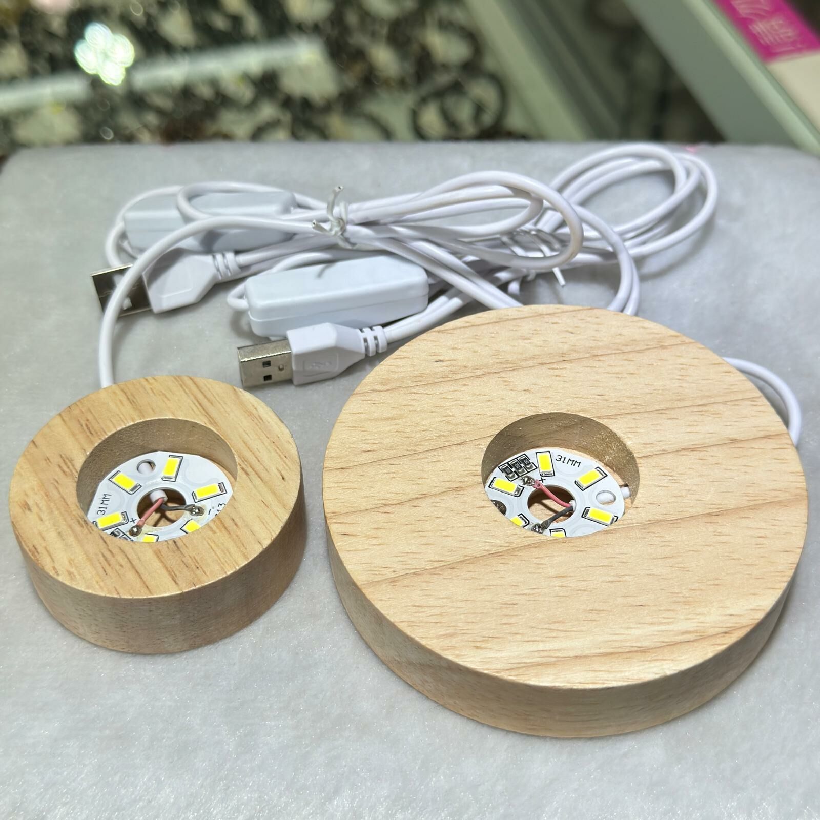 原木LED燈座