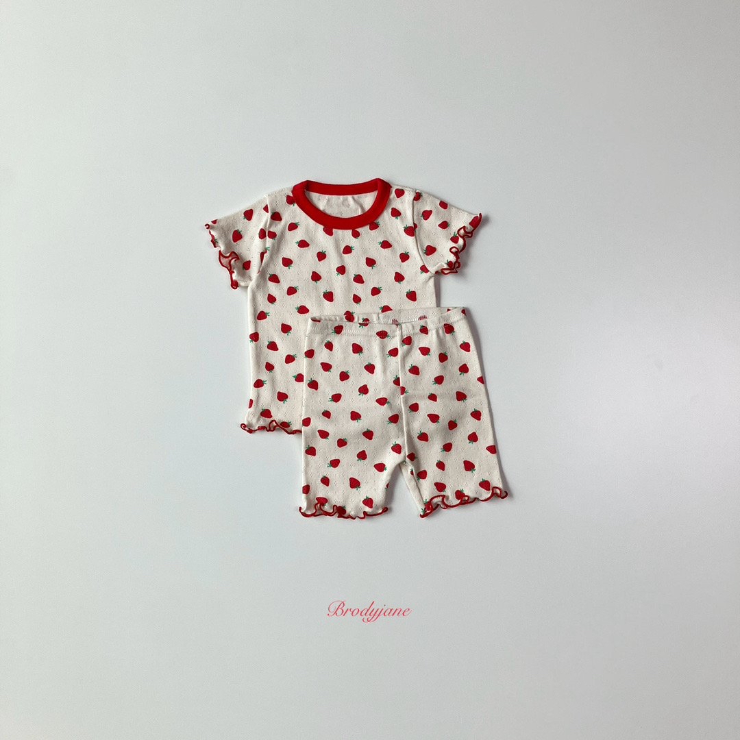 Strawberry Eyelet Short-Sleeve