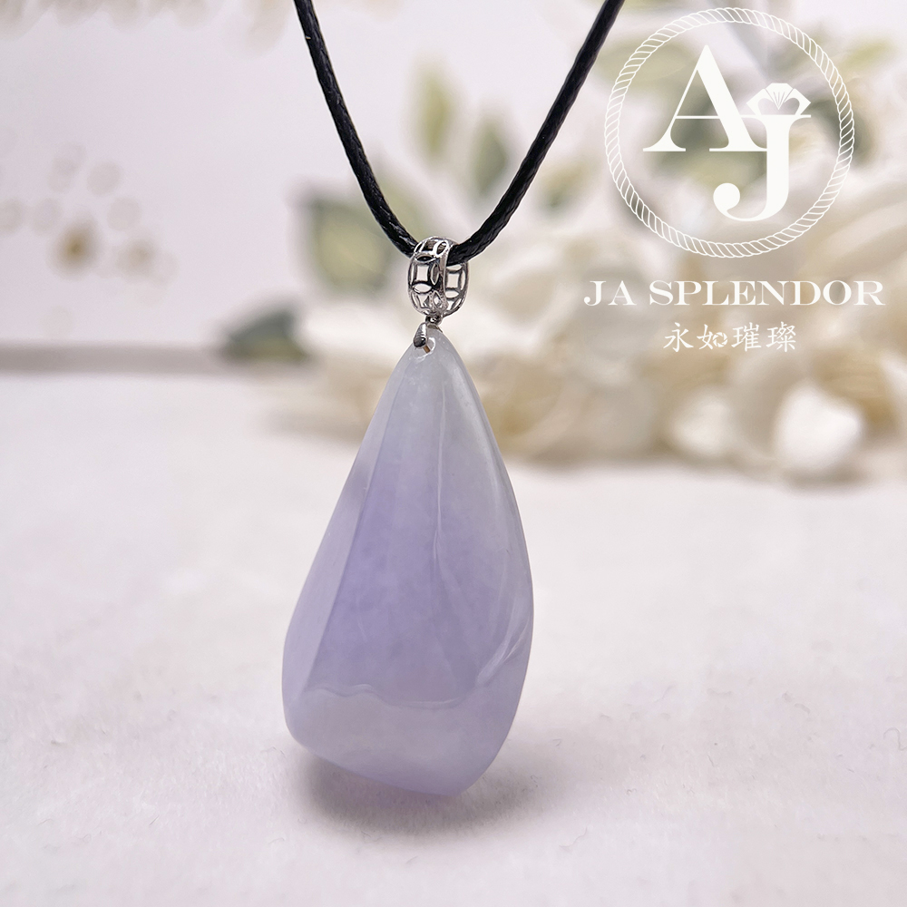 JNK-214 天然翡翠A玉 冰潤紫羅蘭隨形18K金吊墜