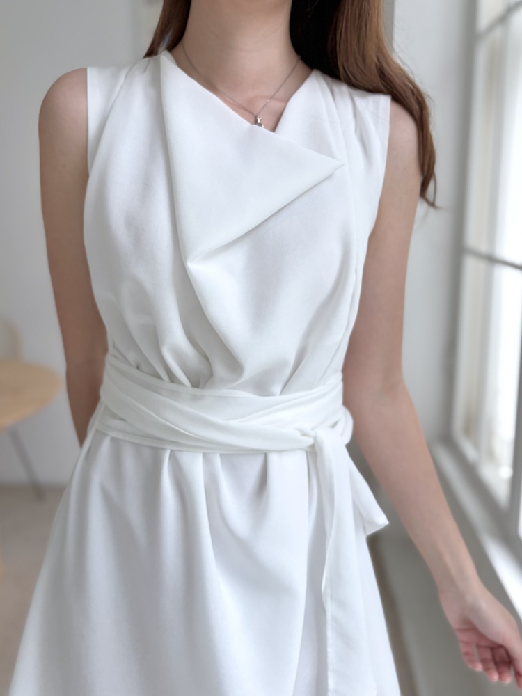 Athena Drape Dress (White)