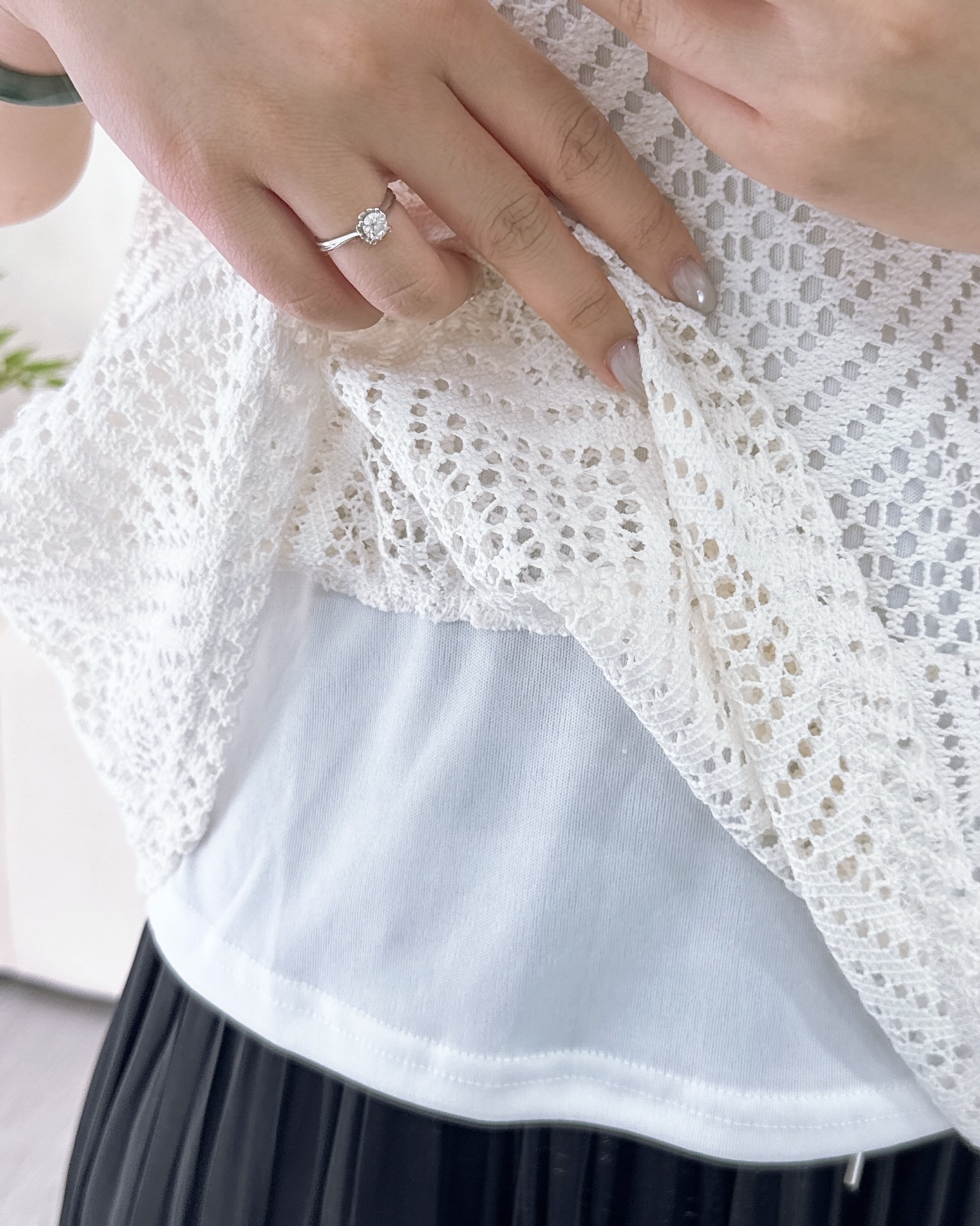 彩刺繡通花兩件套 2色