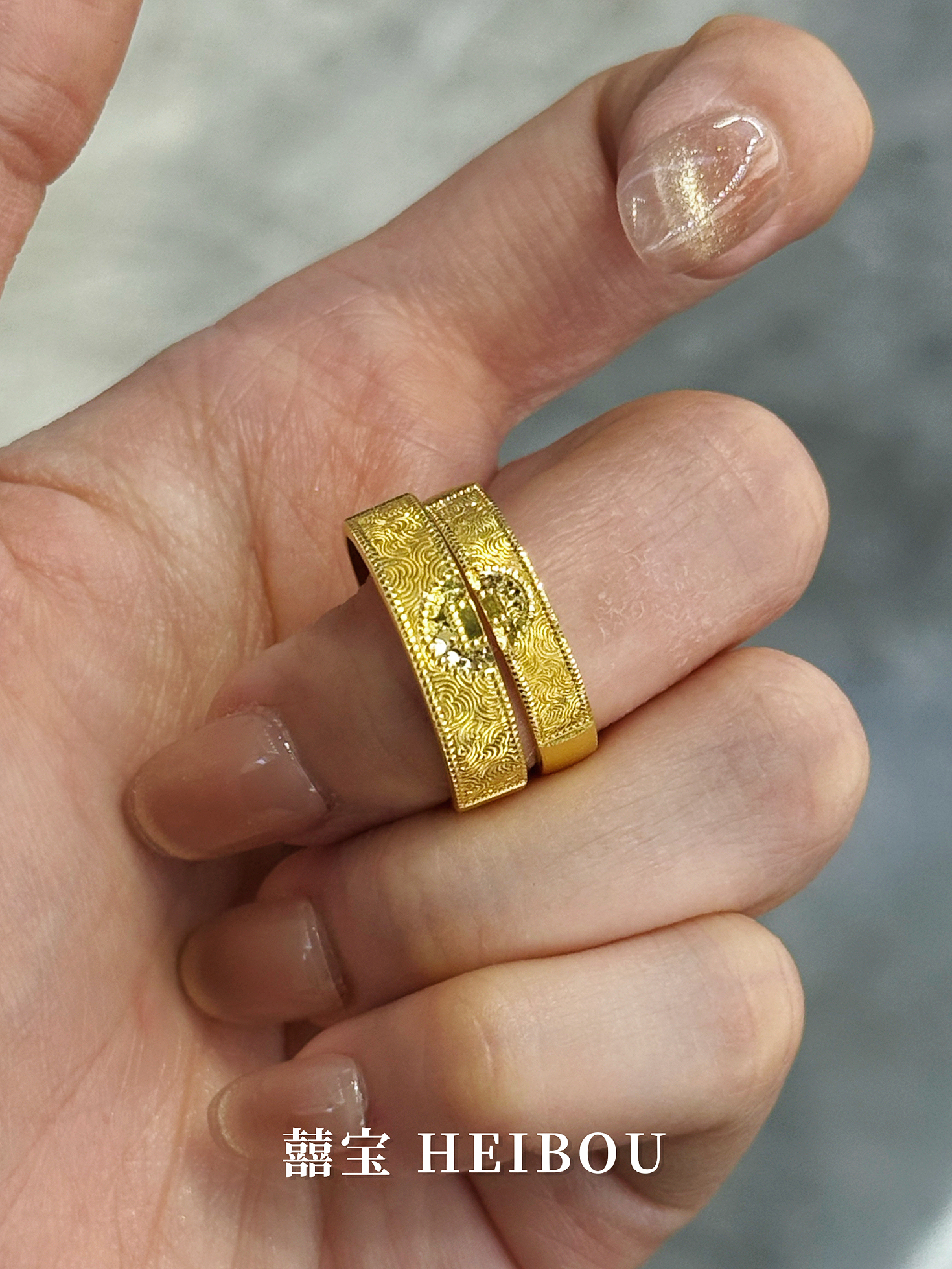 【古法实心】碎冰金币-对戒