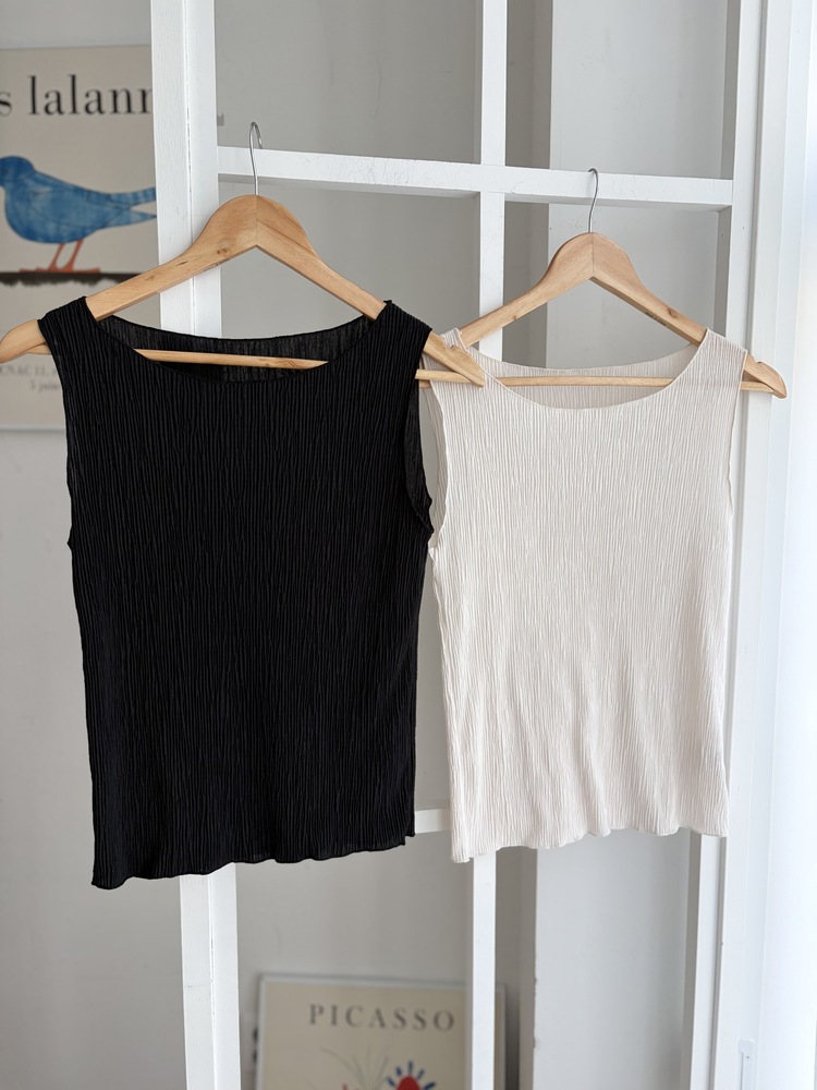 Summer Pleated Scarf Set (Ivory)