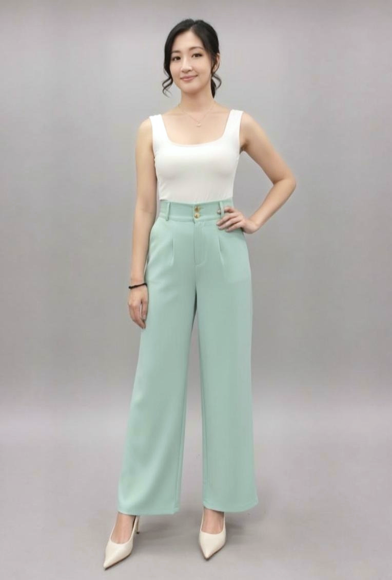 Double-Pleat High Waist Flare Pants
