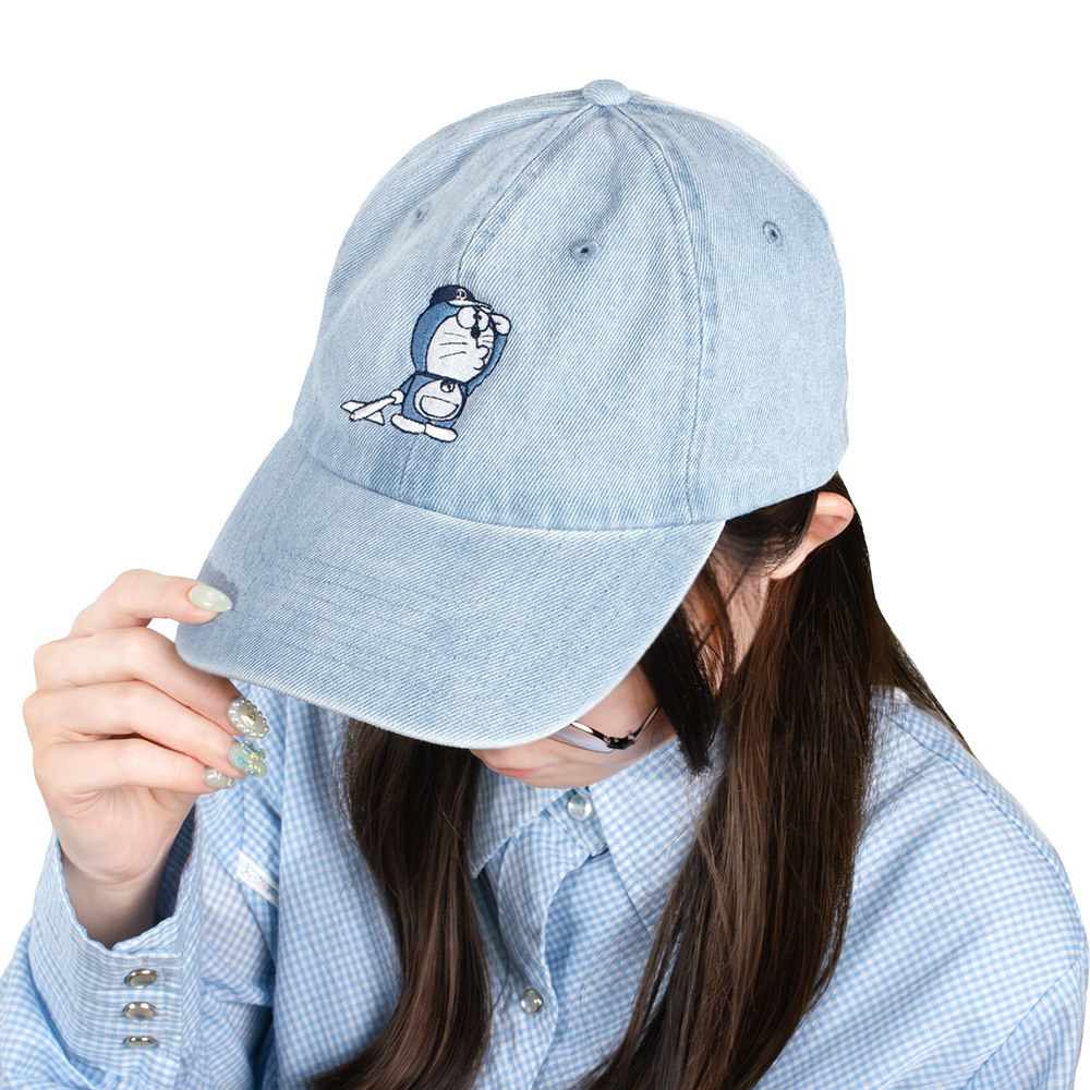 [訂購] 多啦A夢Cap帽 牛仔布 刺繡圖案 (DORA STORE系列)