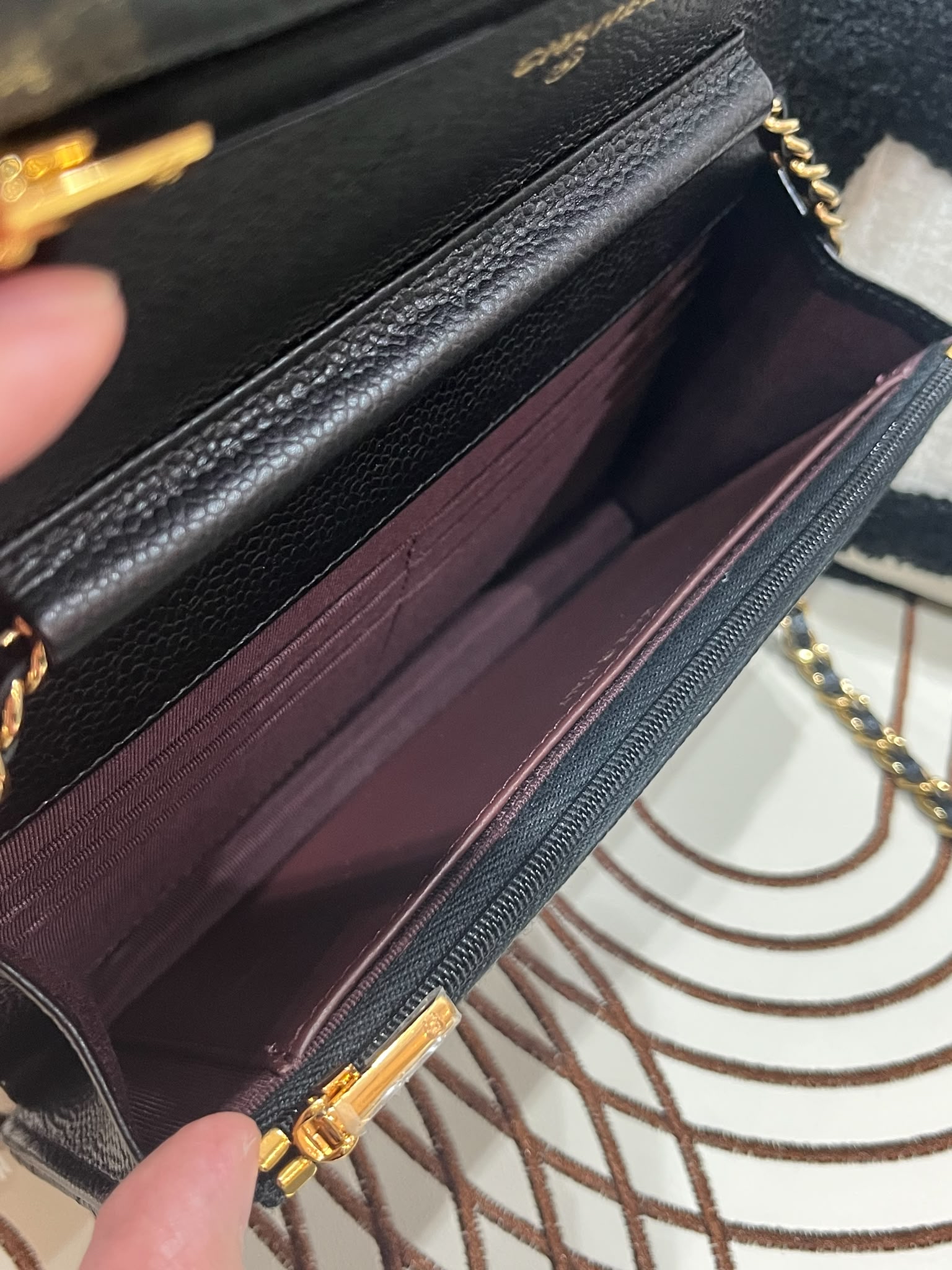 Chanel Wallet On Chain 黑色荔枝牛皮金鏈 100%Authentic, 99%New ✅晶片 ✅Dust bag ✅Box