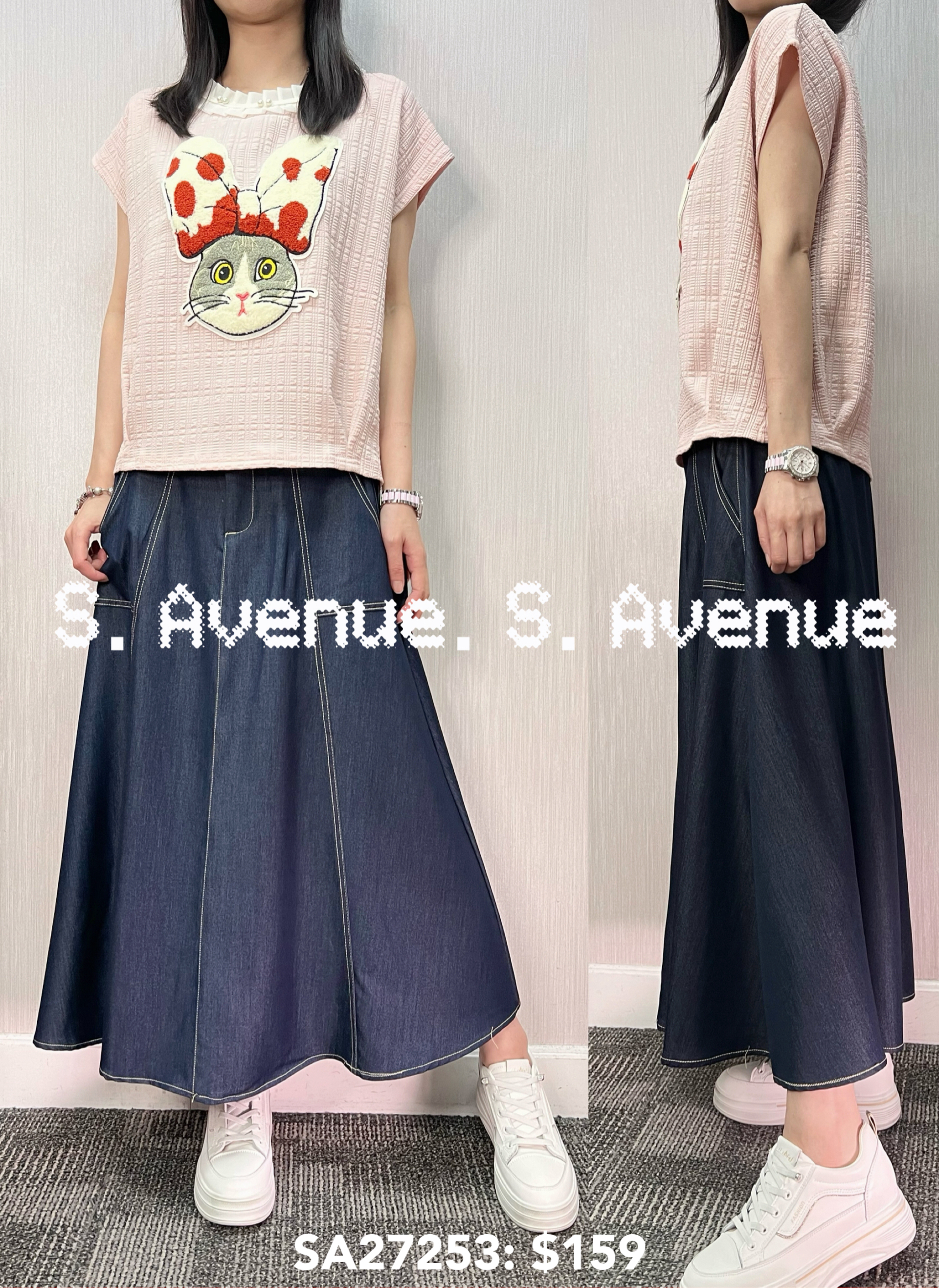 SA27253: 短袖蝴蝶結兔仔top