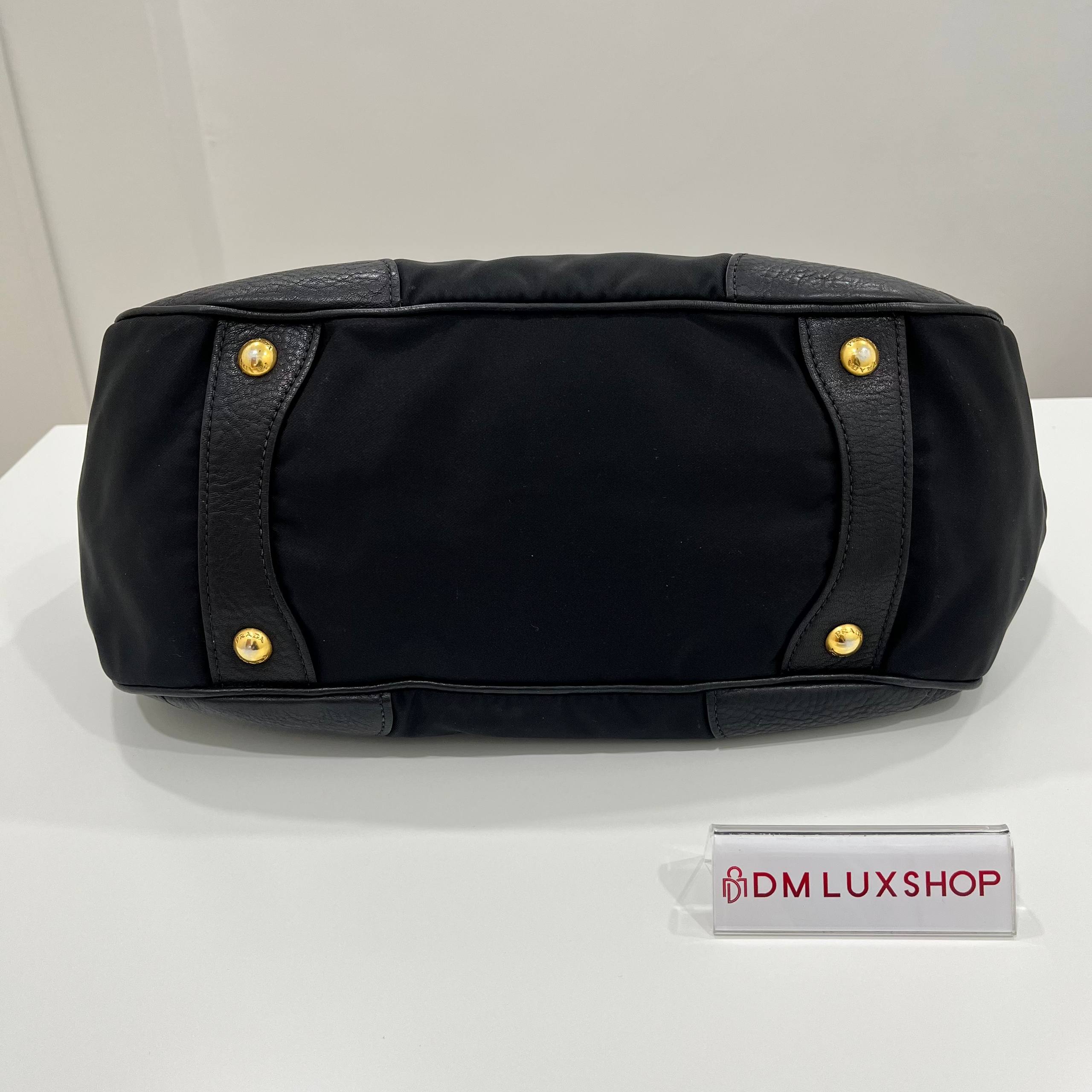 Prada Black Nylon Tote GHW