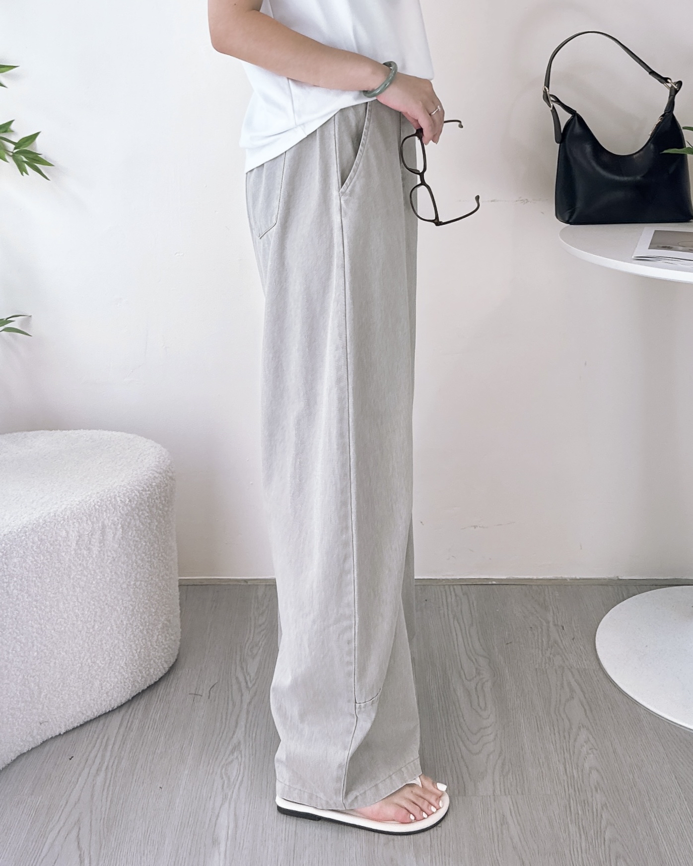 高質滑身超薄繭型牛仔褲 2色