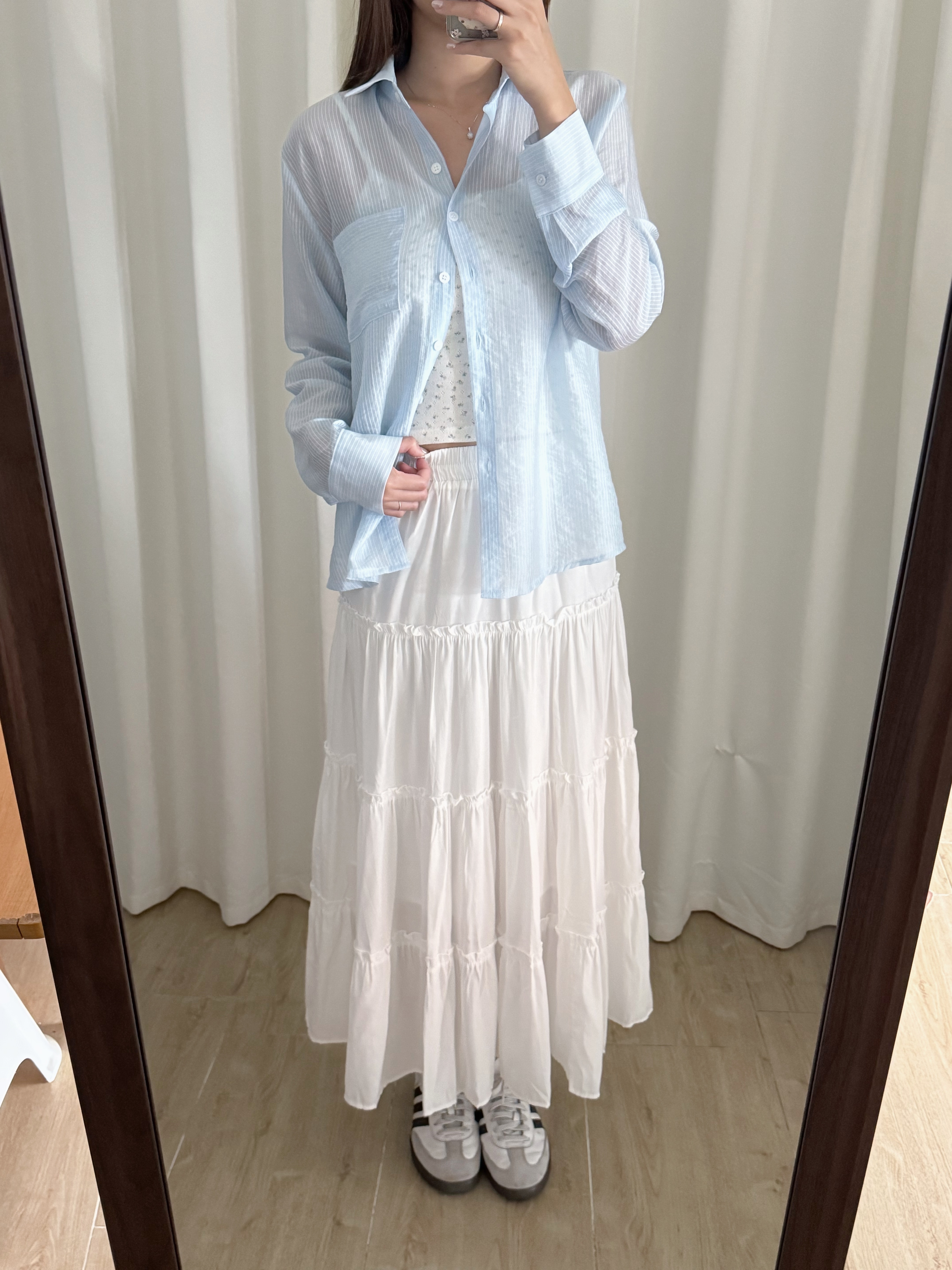 舒適天絲幼直紋襯衫(四色入)