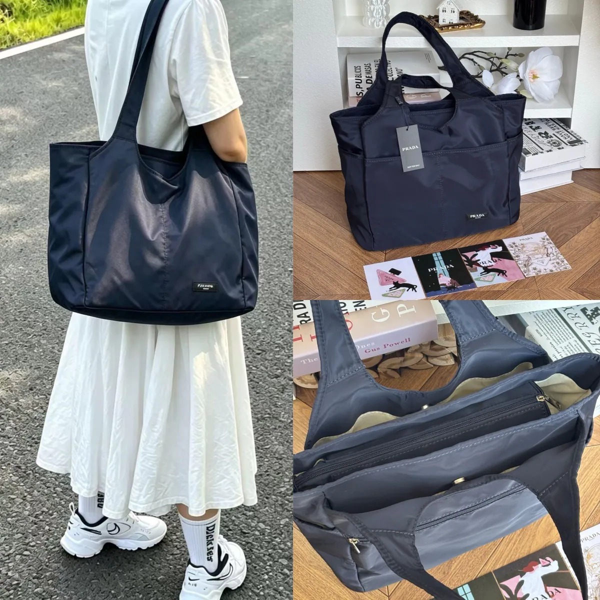 Prada 藏青色尼龍單肩包