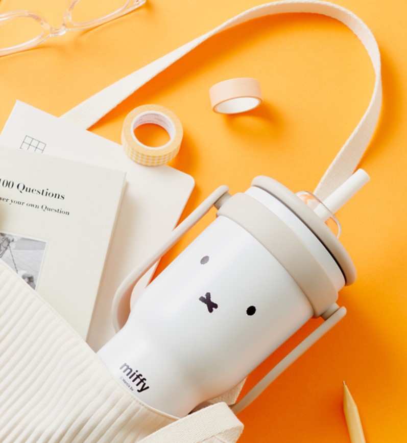 [ 韓國 Miffy ] Miffy 大容量不鏽鋼手柄 保溫杯 900ml