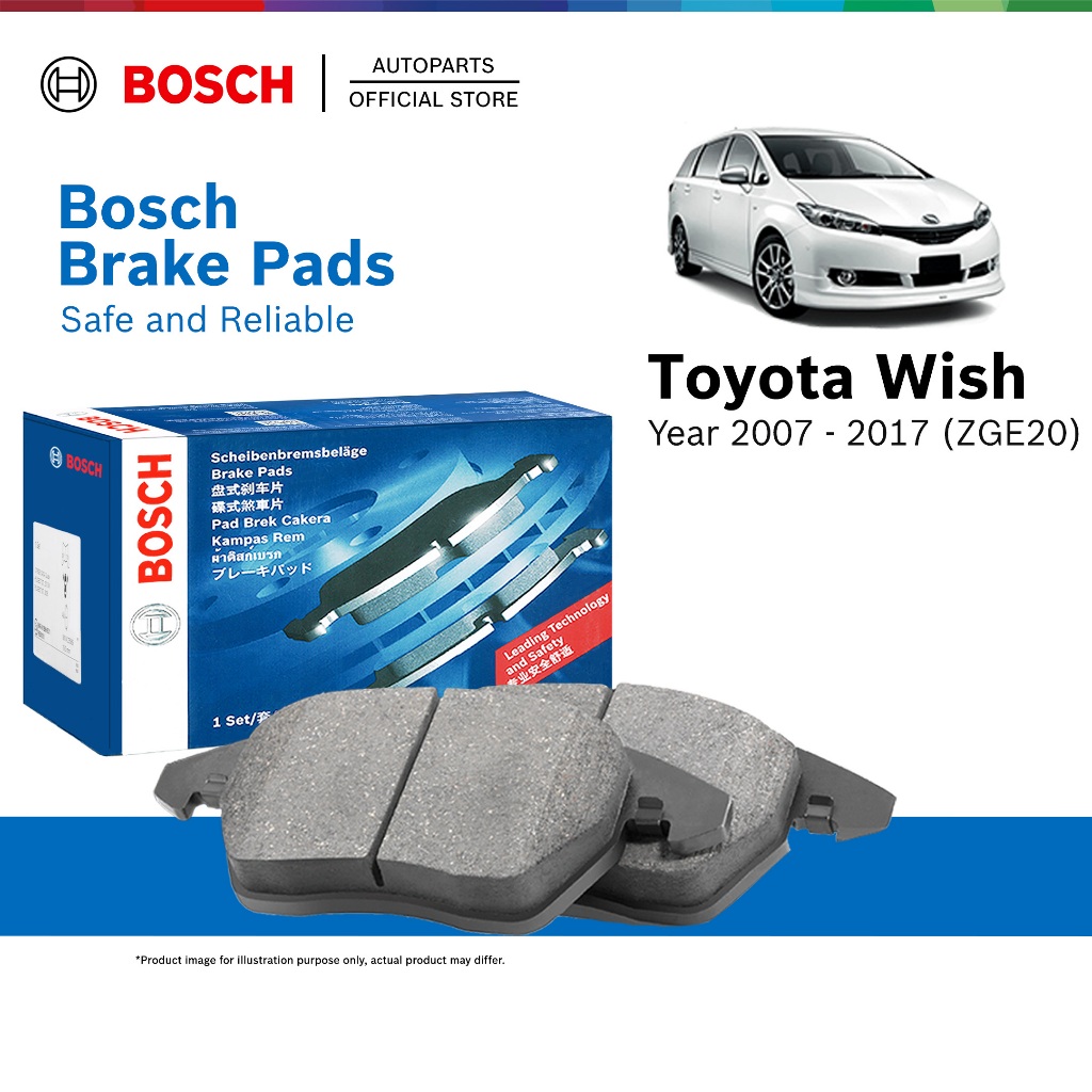 Bosch Front Brake Pads for Toyota Wish ZGE20 (2010 - 2017) 0986AB1471