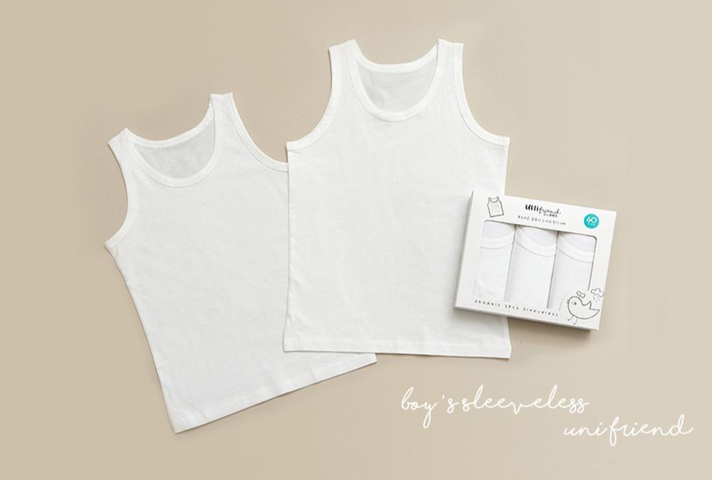 $75盒3件(90至170碼)韓國Unifriend 100%有機綿純白打底背心(1盒3件)
