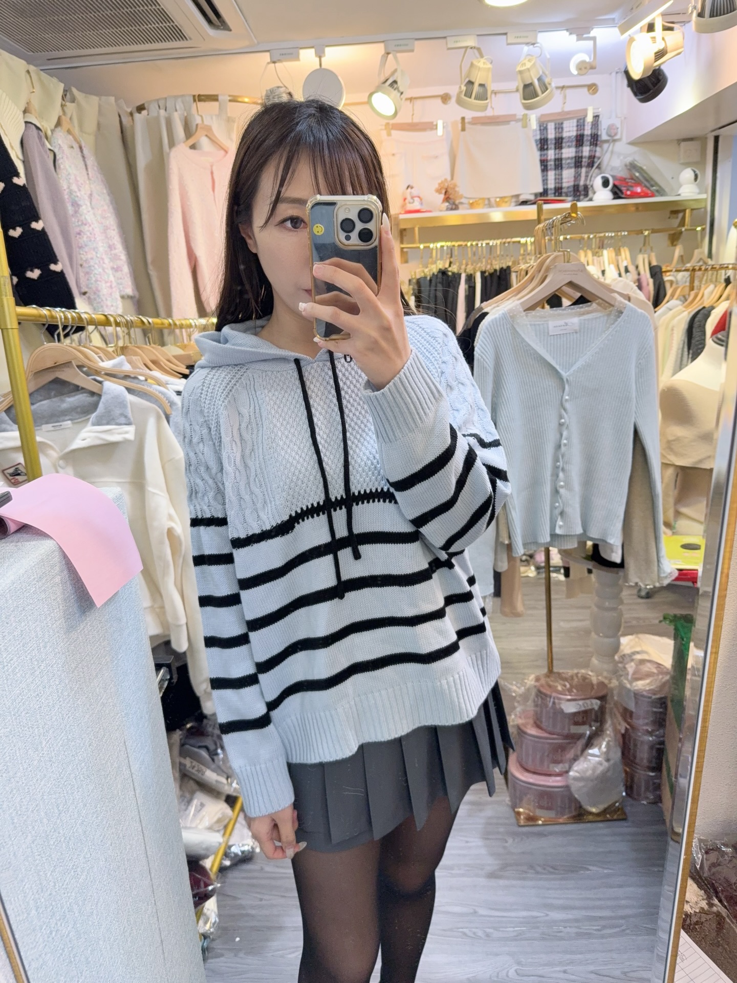 春季線針織麻織紋衛衣款