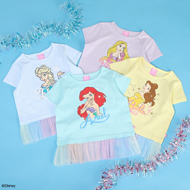 🆕【⭐訂購⭐】🇯🇵日本直送🌀#DisneyPrincess 彩虹薄紗下擺 短袖tee［4款選］🌀 [ELFA-0056][260705]