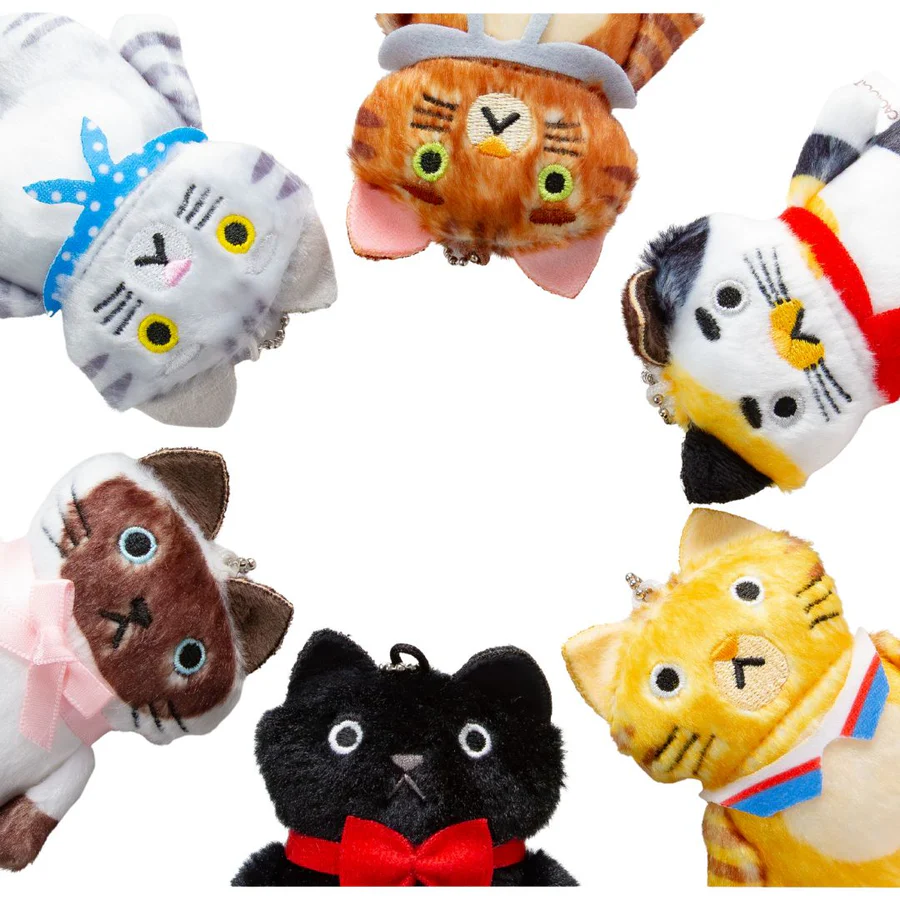 Cacaocat 毛公仔掛飾 - 棕色與白色的貓咪「奶油貓」