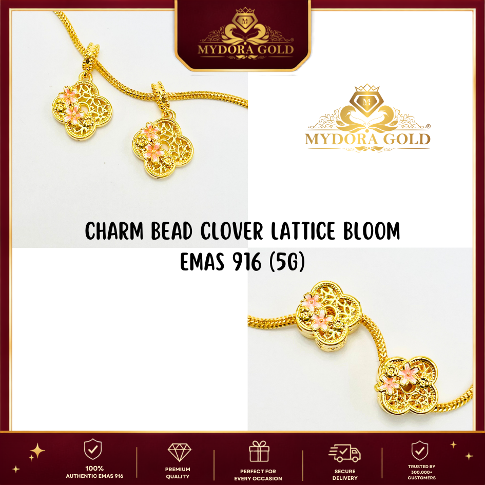MYDORA Charm Bead Clover Lattice Bloom (5G) l EMAS 916/22K