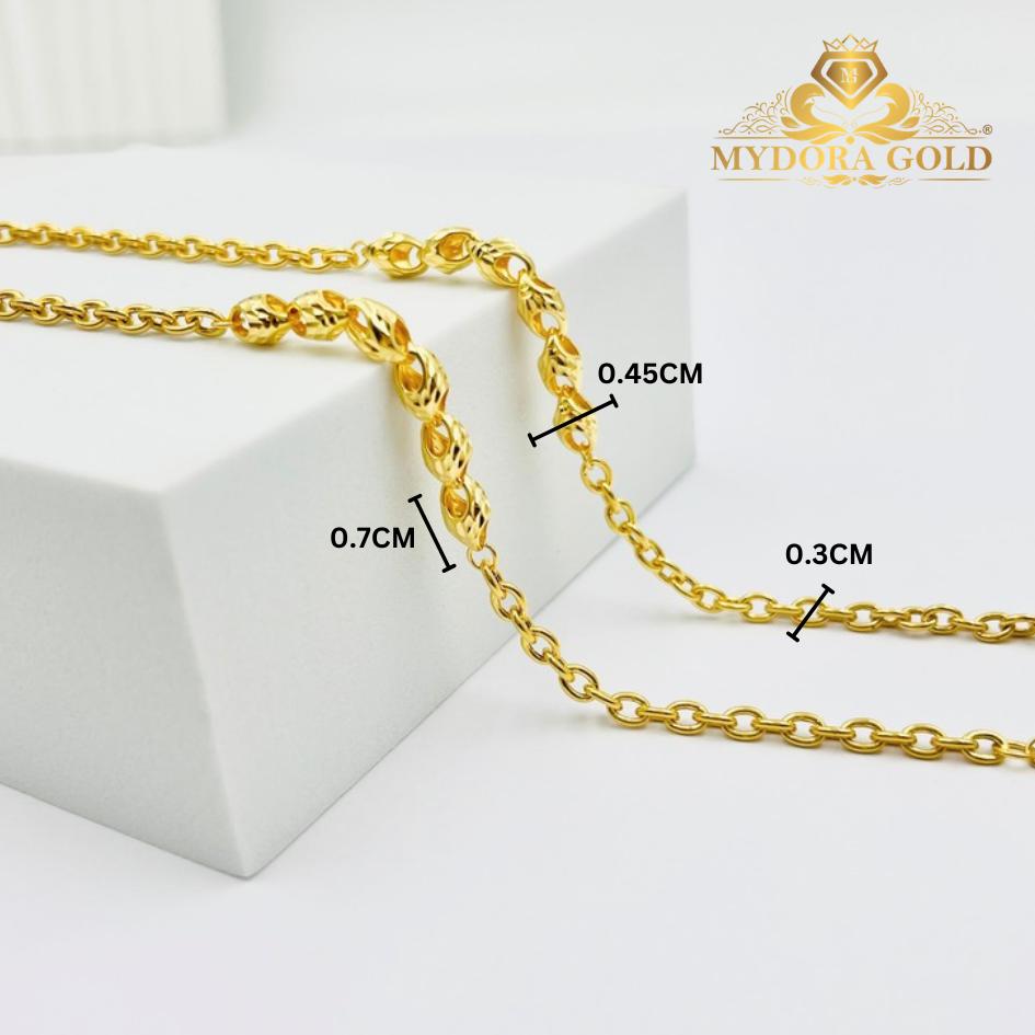 MYDORA Rantai Tangan Sauh Fesyen + Siput Pahat | Emas 916/22K