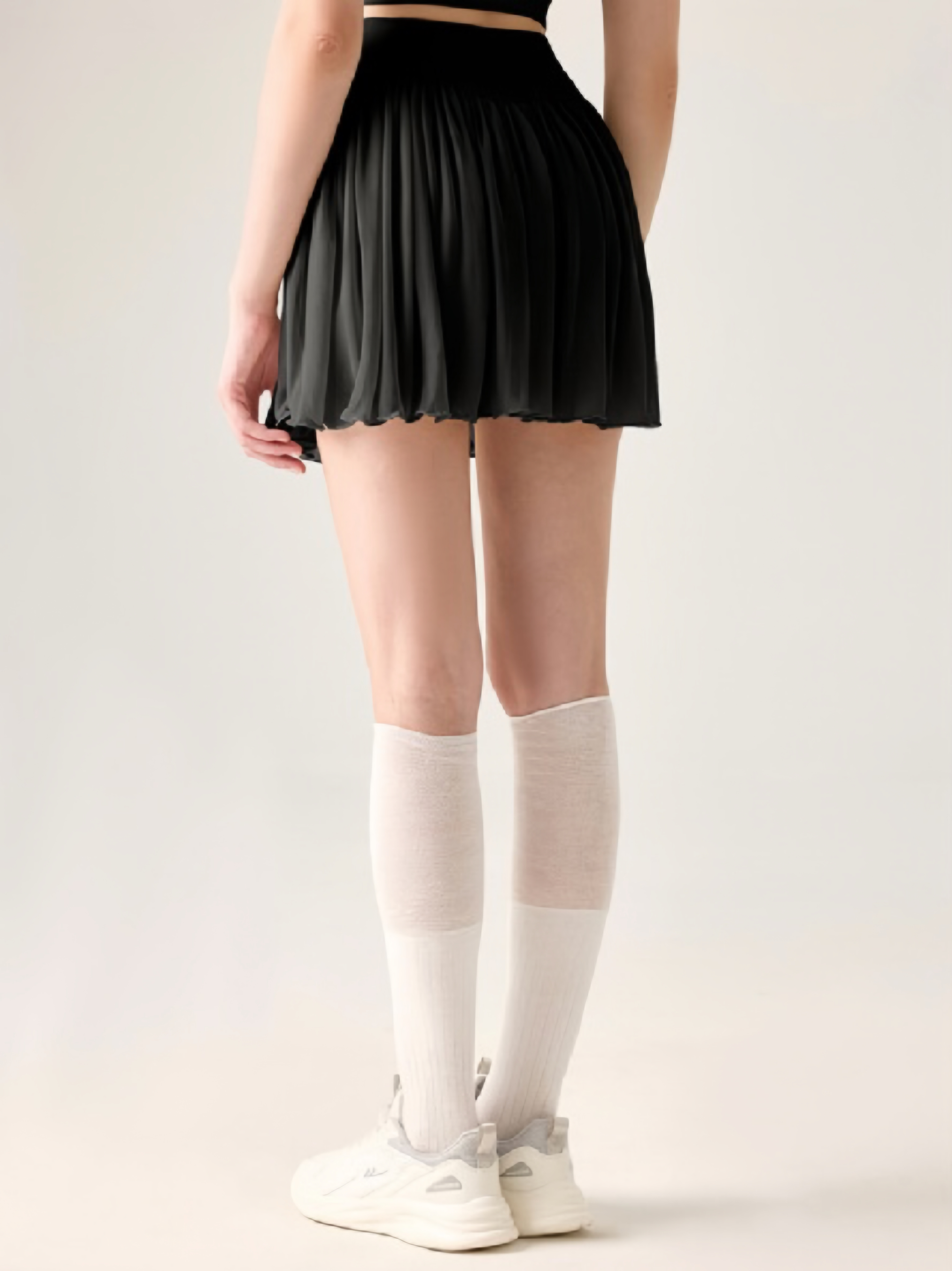 羽感防走光高腰蛋糕邊網球裙