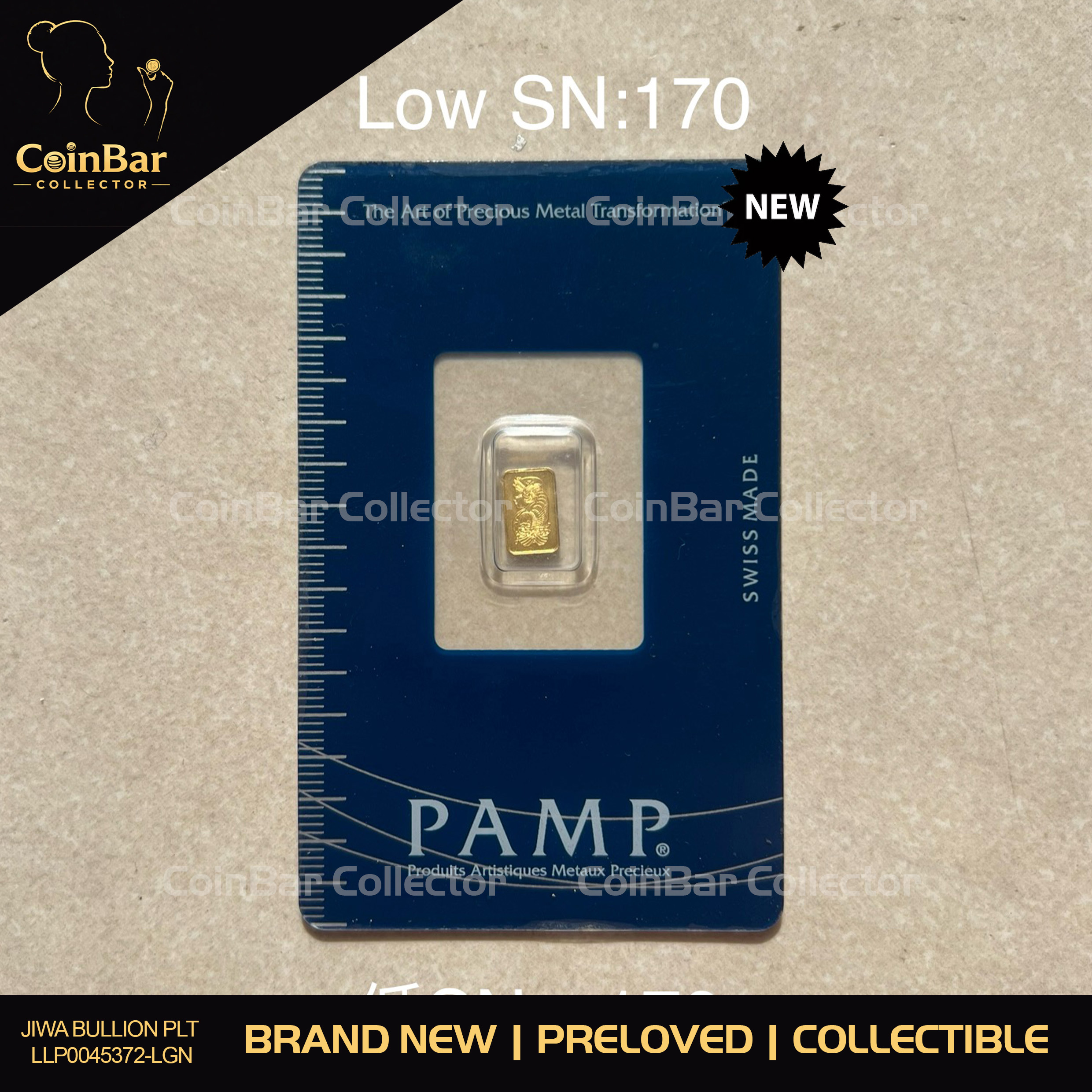 (Nice SN:170) PAMP RARE 0.3g Fortuna🇨🇭Swiss Gold Bar Emas 999.9