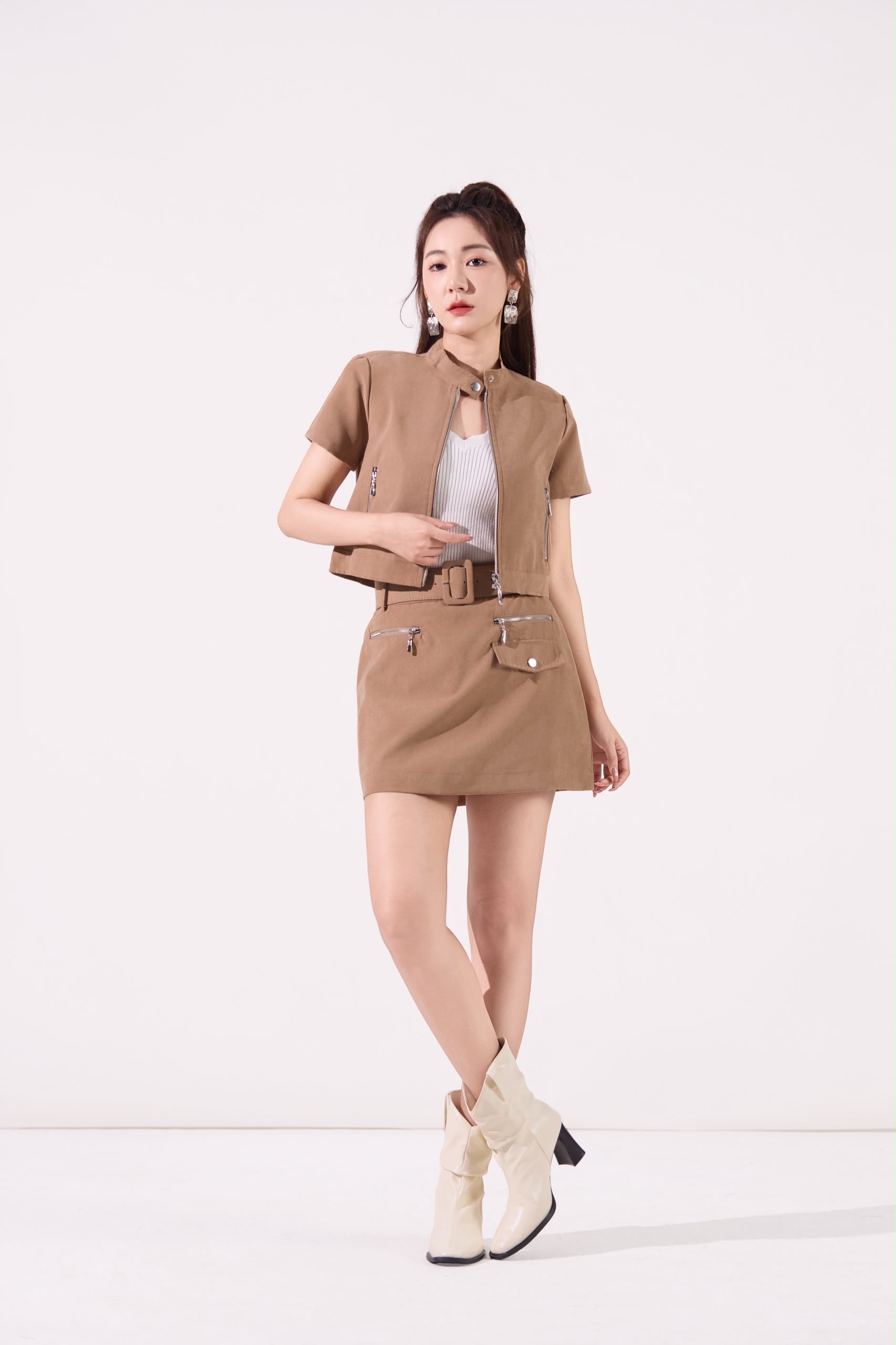 10141381 Utility Zip Cropped Jacket