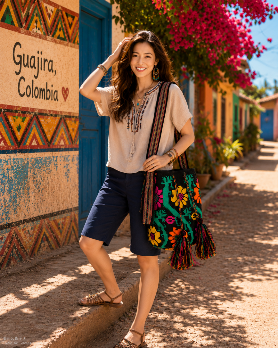 【背得起嘅藝術品】哥倫比亞正宗 Wayuu Mochila 手工民族編織袋  [預計 : 6月中至尾發貨] (PO-WY-BLKGRN-F01)