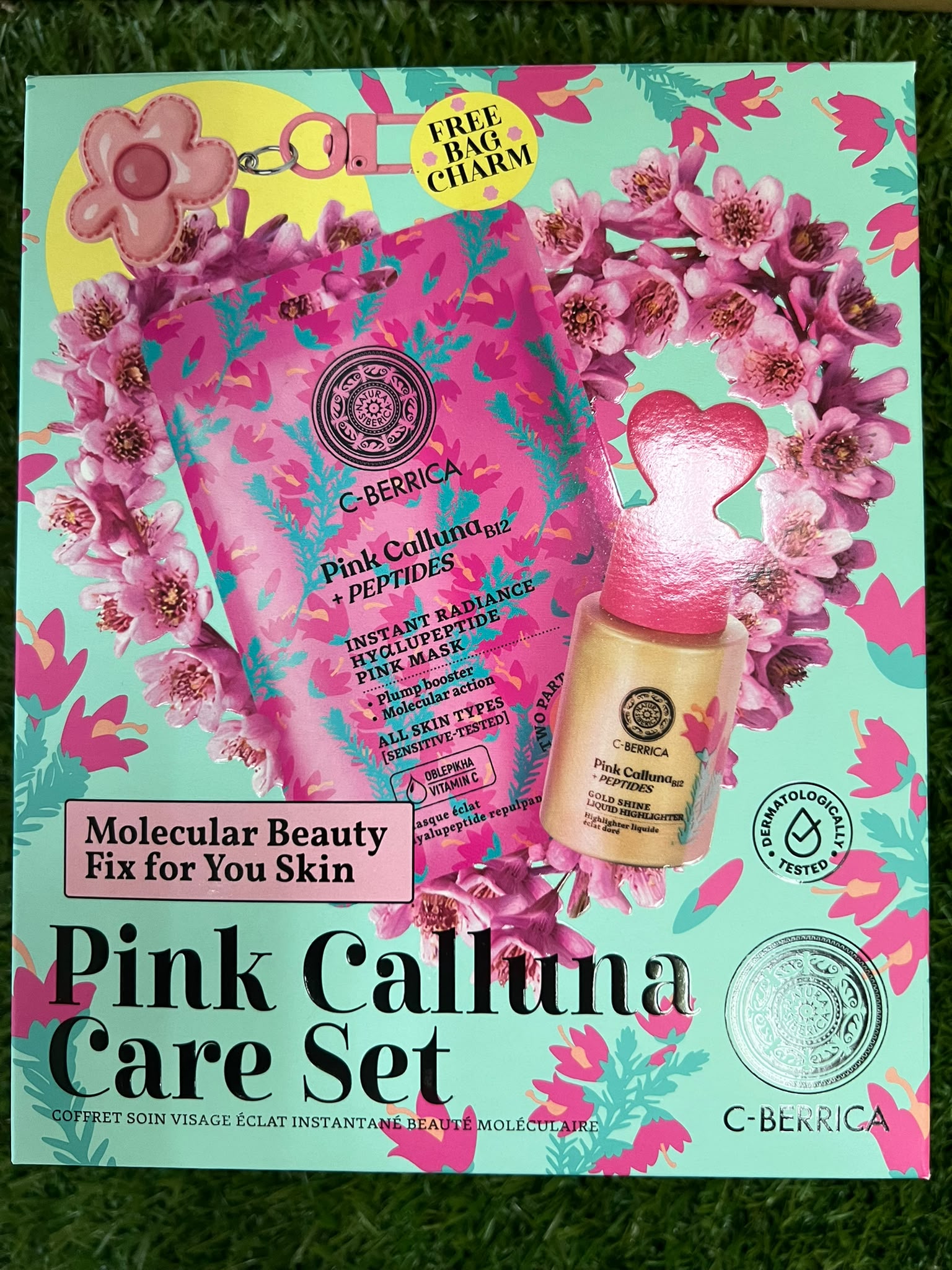 PINK-M2 粉紅石楠閃耀液30ml+透亮面膜1pcs(禮盒套裝)贈送花花扣一個
