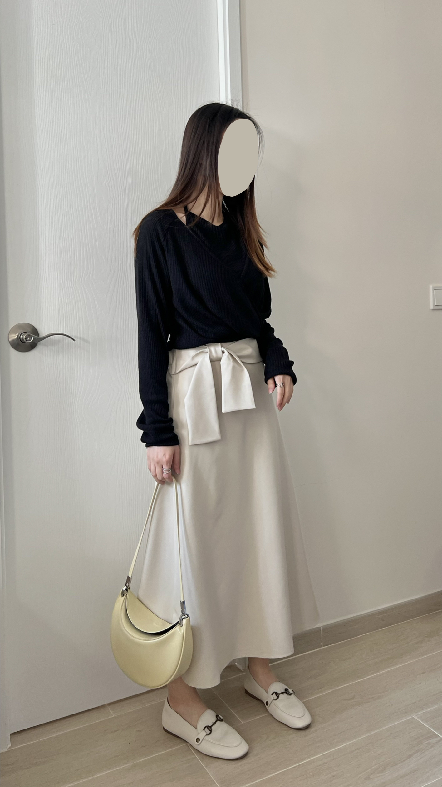 高貴優雅蝴蝶結長裙 修飾肚腩 