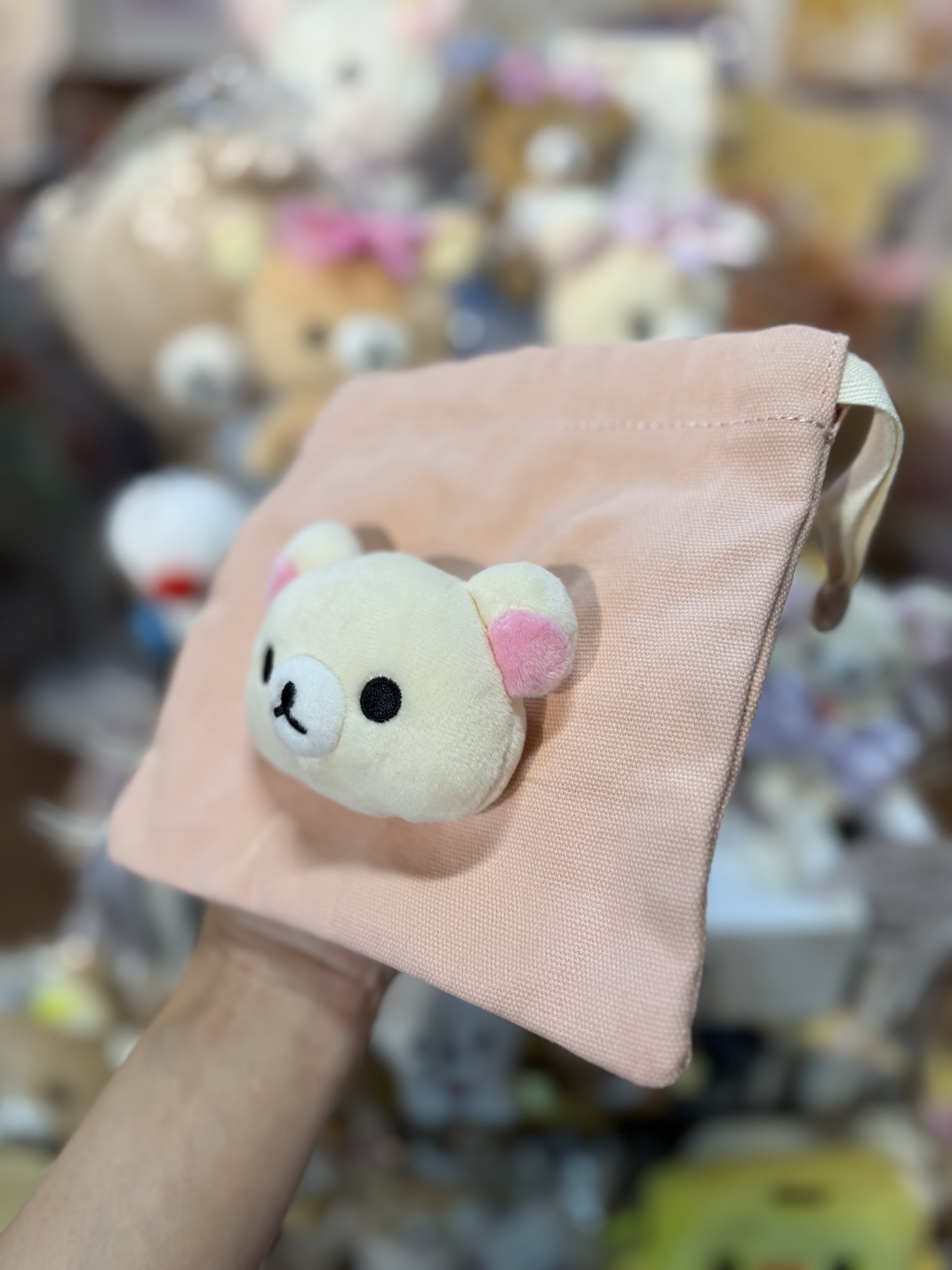 《現貨》全新日本專店限定 Rilakkuma立體頭仔索袋