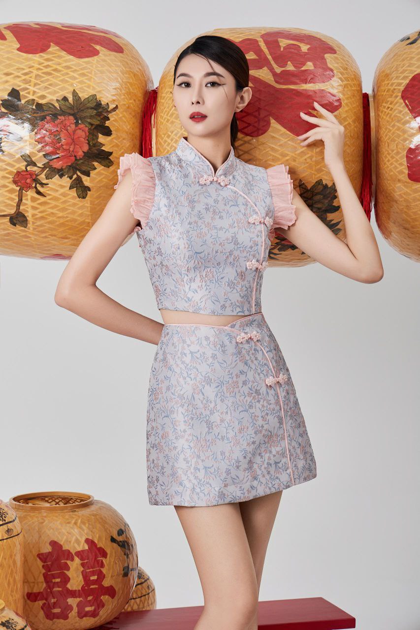 荷叶袖旗袍上衣 2637