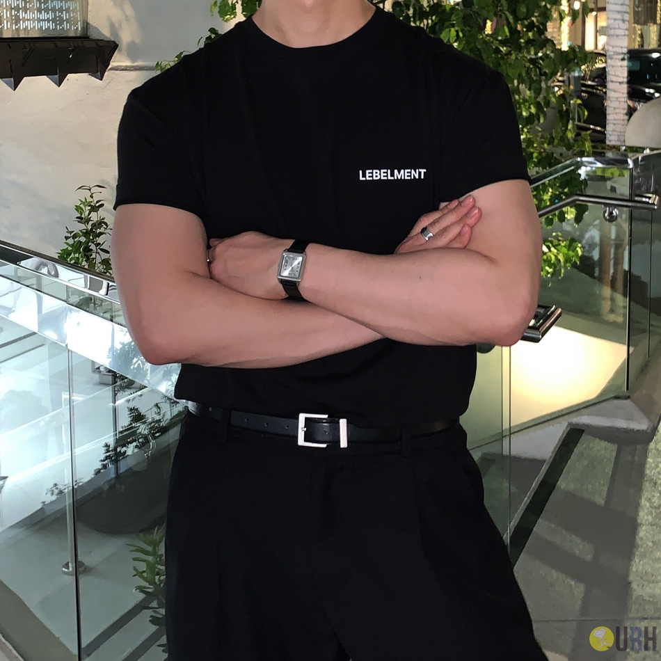 【100%保證韓國直送】韓國品牌原創系列 簡約前後字母印花挺闊修身肌肉版型短袖 Tee 👕 [3 color] RL114906