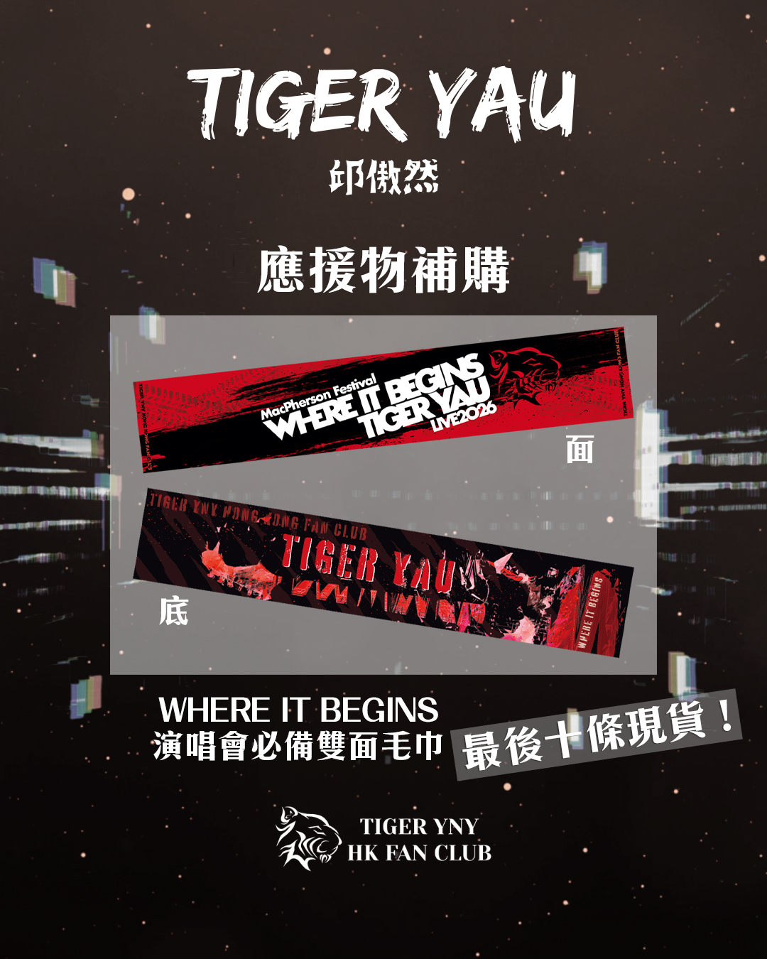 （最後10條現貨）演唱會必備雙面毛巾