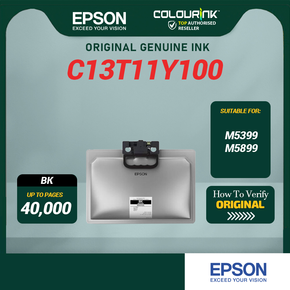 EPSON Original M5399/M5899 Pigment Black Ink Bottle | High Yield Ink for EcoTank M5899 (Standard / XL / XXL)