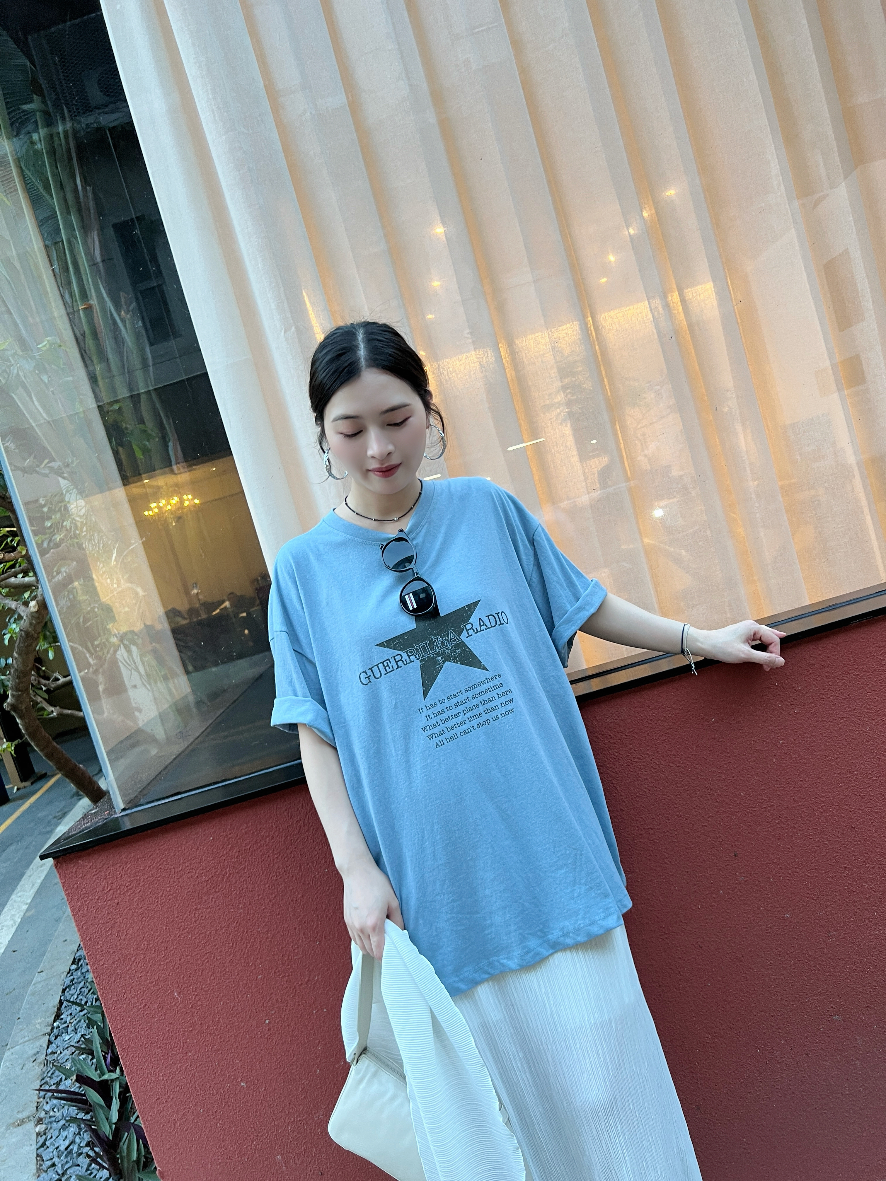 P66 洗水棉星星Tee