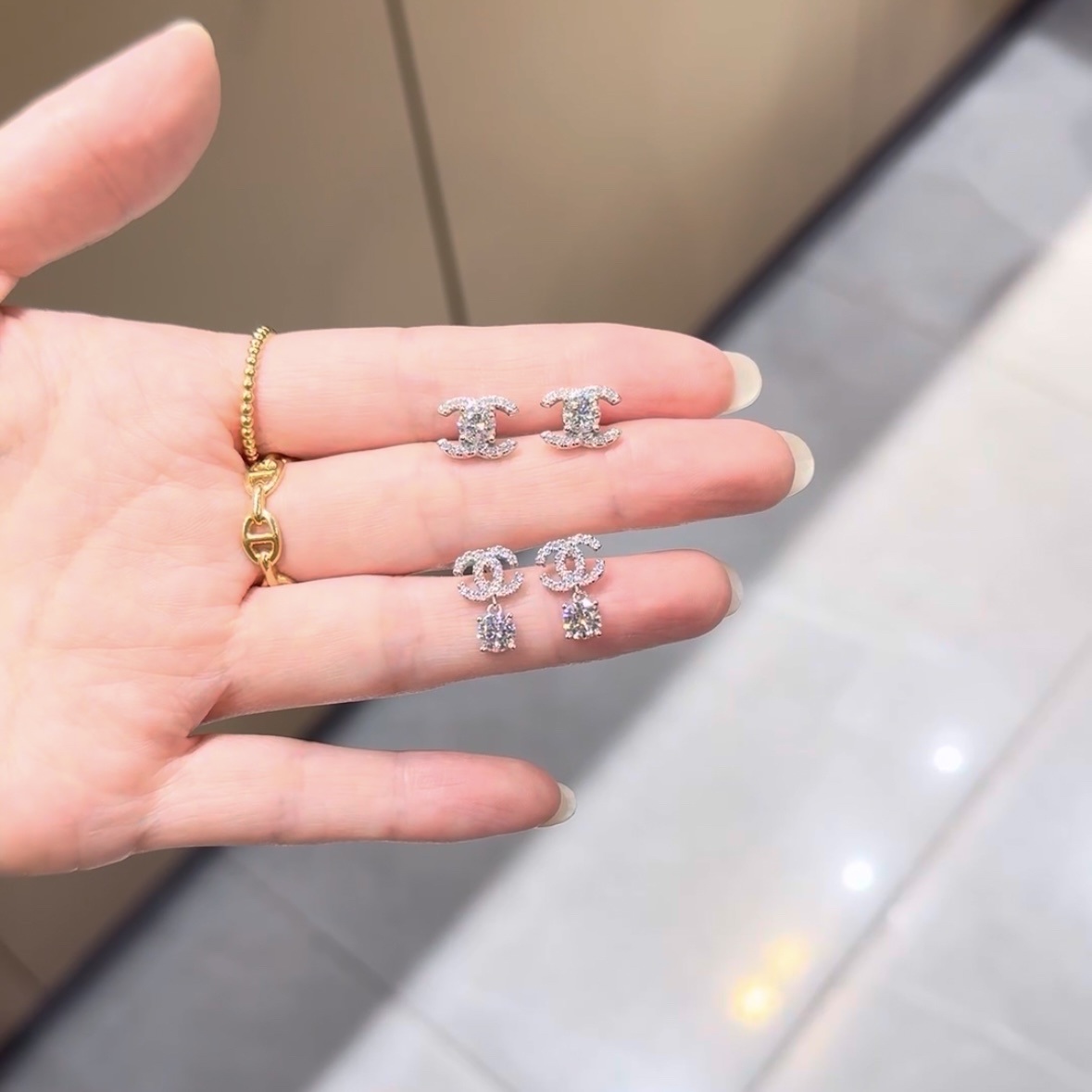 💎莫桑钻 小香风耳钉系列 925镶莫桑钻