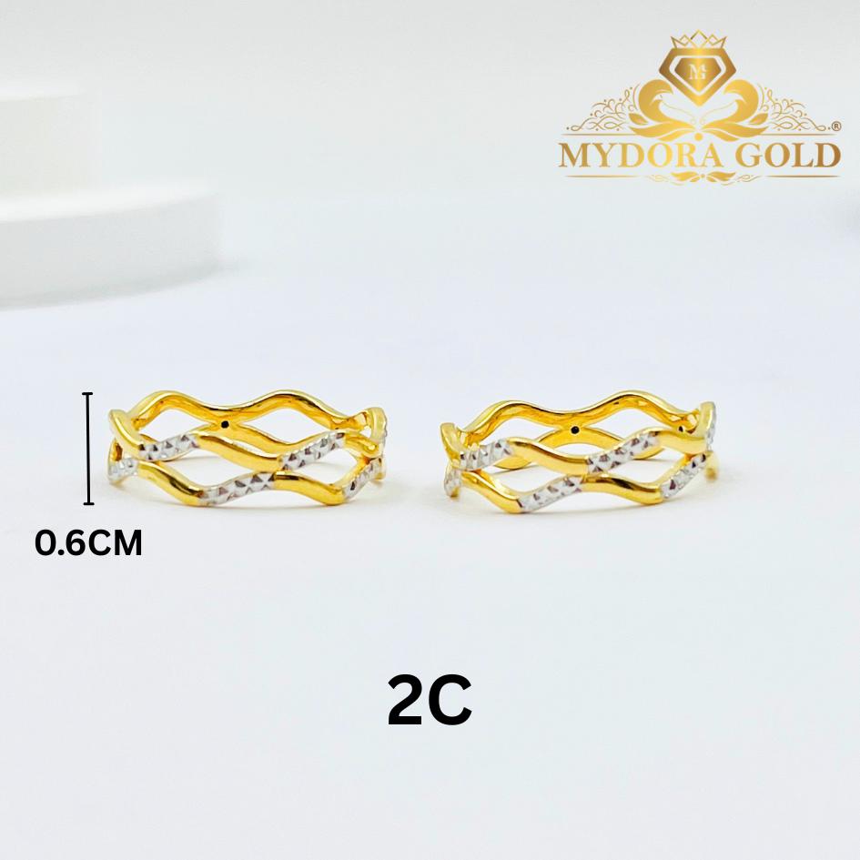 MYDORA Cincin Wave Mirror Minimalist (5G) l EMAS 916/22K