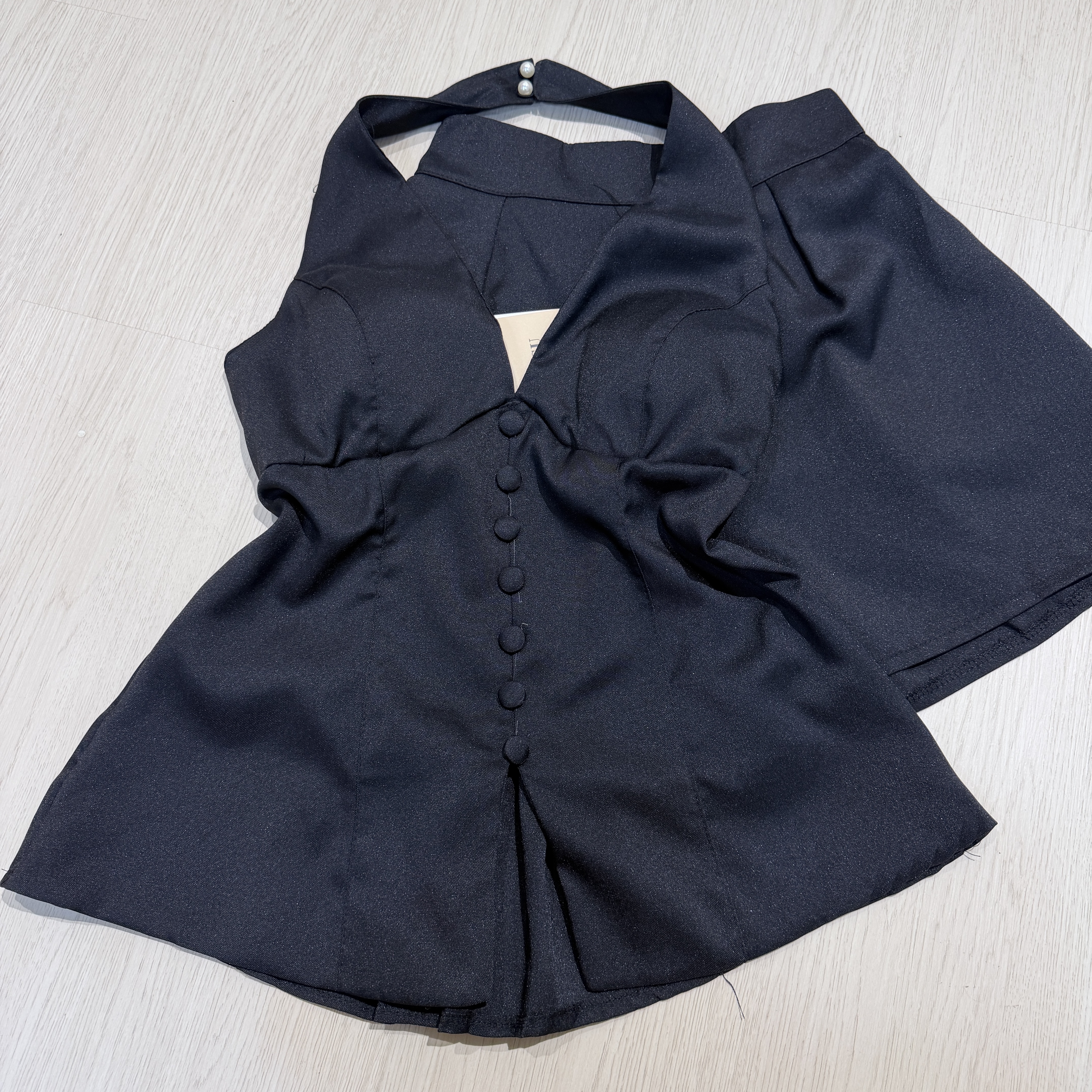 气质挂脖吊帶上衣和裤子套裝