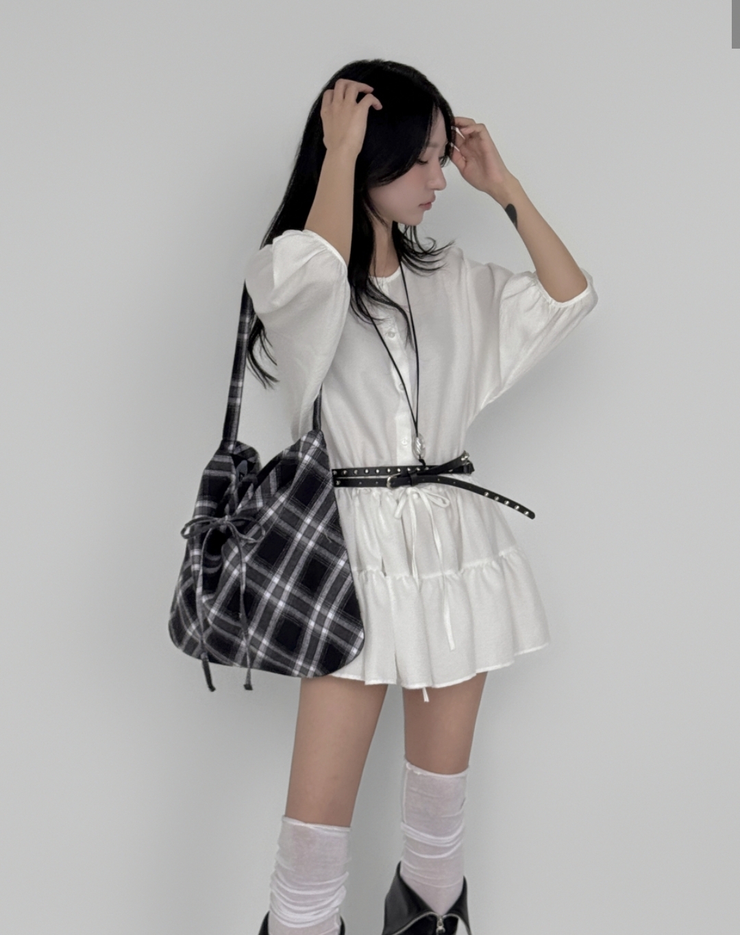 Atil Studio Cozy Check Shoulder Bag