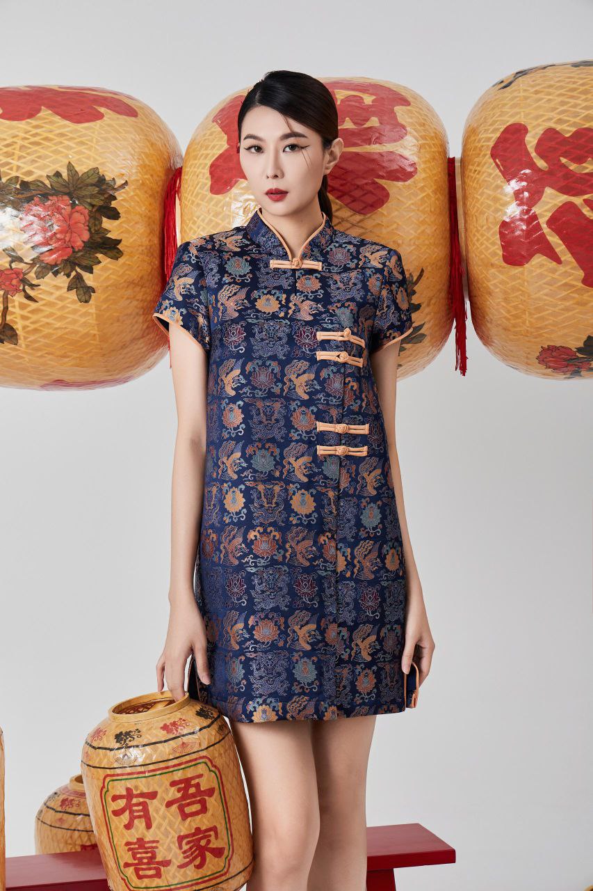 宽松旗袍连身裙 2116