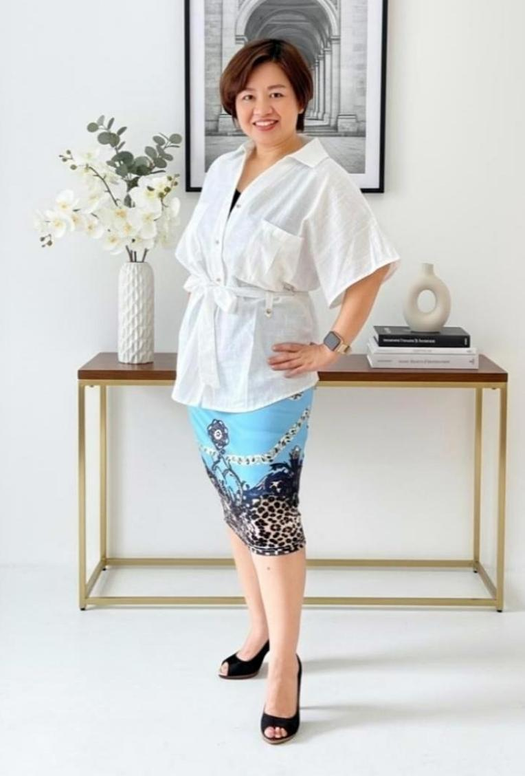 Statement Print Pencil Slim Skirt