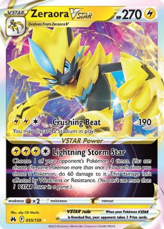 Pokemon TCG Crown Zenith - Zeraora VSTAR-055/159
