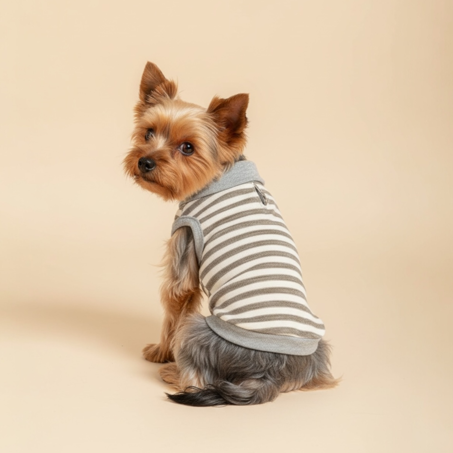 S553GY 條子POLO TEE-灰色 Grey