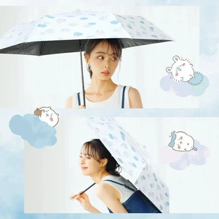 現貨🌸日本直送 | Wpc. Chiikawa吉伊卡哇縮骨遮雨傘/100%完全遮光摺疊傘/晴雨兼用雨具[50cm]UPF50+