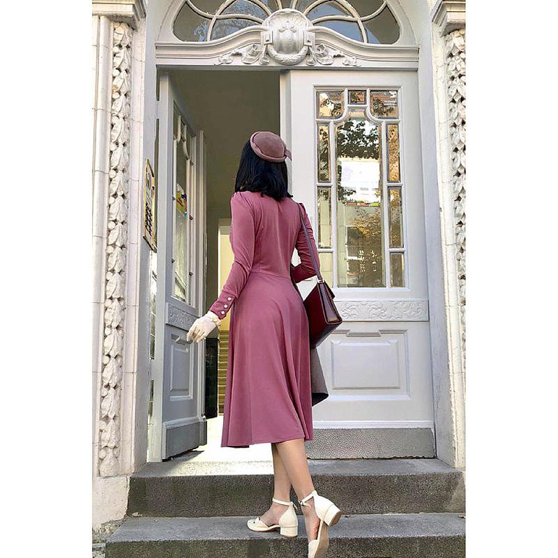 (Last XS) 1940s War Time Romance Swing Dress (FM076)